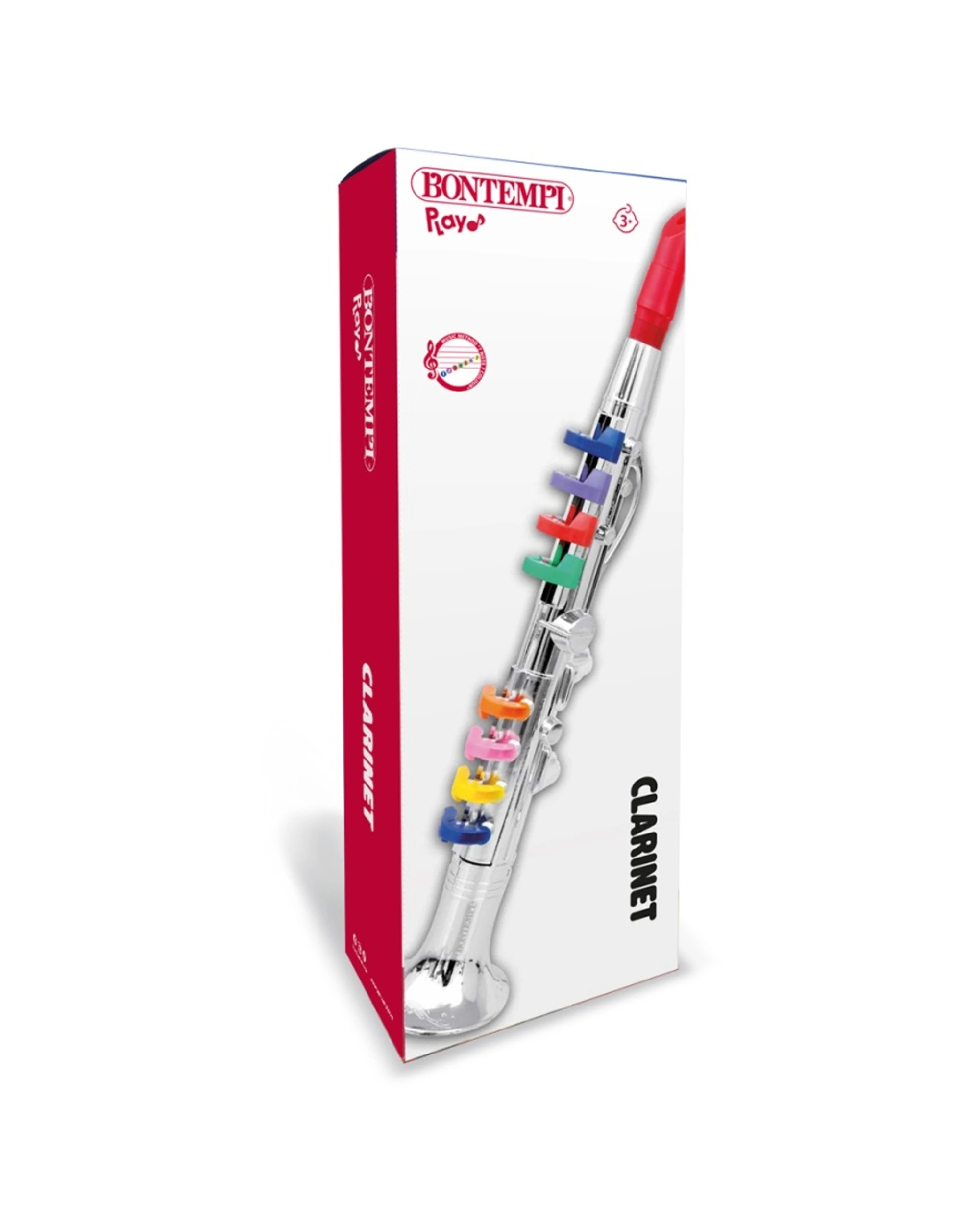 3 Bontempi Clarinet With 8 Coloured Keys Musical Instrument 42cm - Silver, 3 of 3