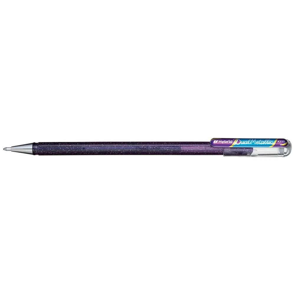 1 Pentel Hybrid Dual Metallic K110 Gel Pen Violet, 1 of 8