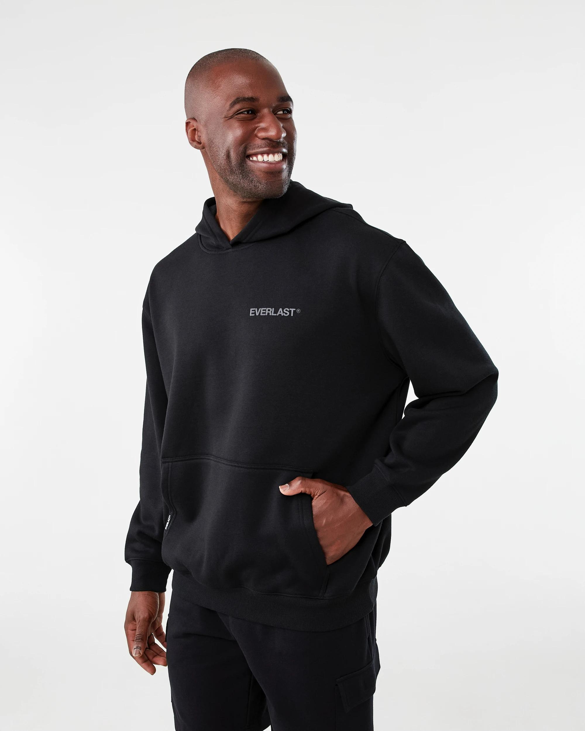 2 Everlast Mens Oversized Hoodie Black, 2 of 9