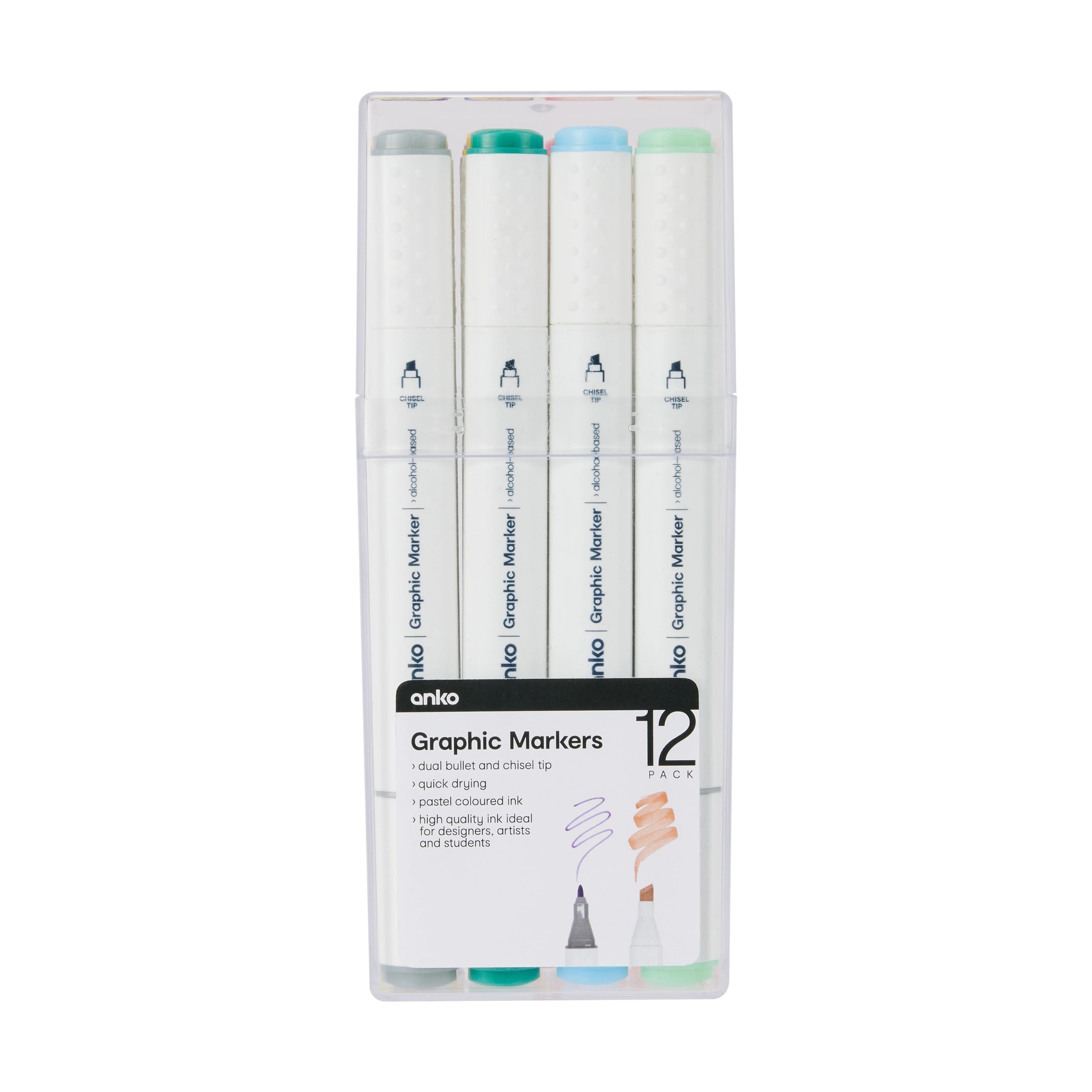 2 12 Pack Dual Tip Graphic Markers - Pastel, 2 of 8
