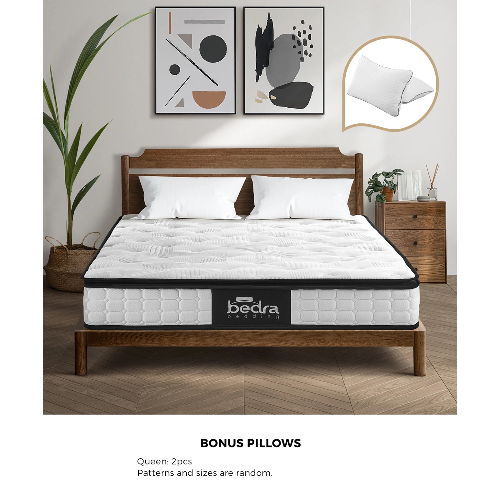 7 Bedra Bedding 22cm Queen Mattress Cool Gel Foam Bonnell Spring With Pillows
 - Multi, 7 of 10