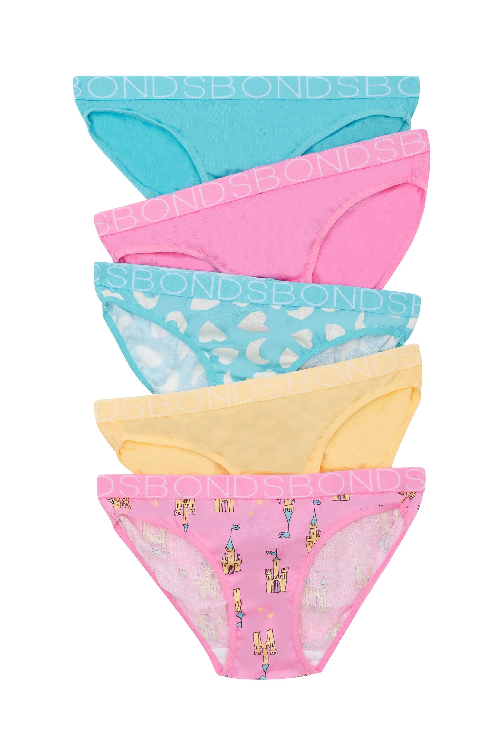 1 Bonds 5 Pack Girls Bikini Briefs BONDS FAIRYTALE, 1 of 3