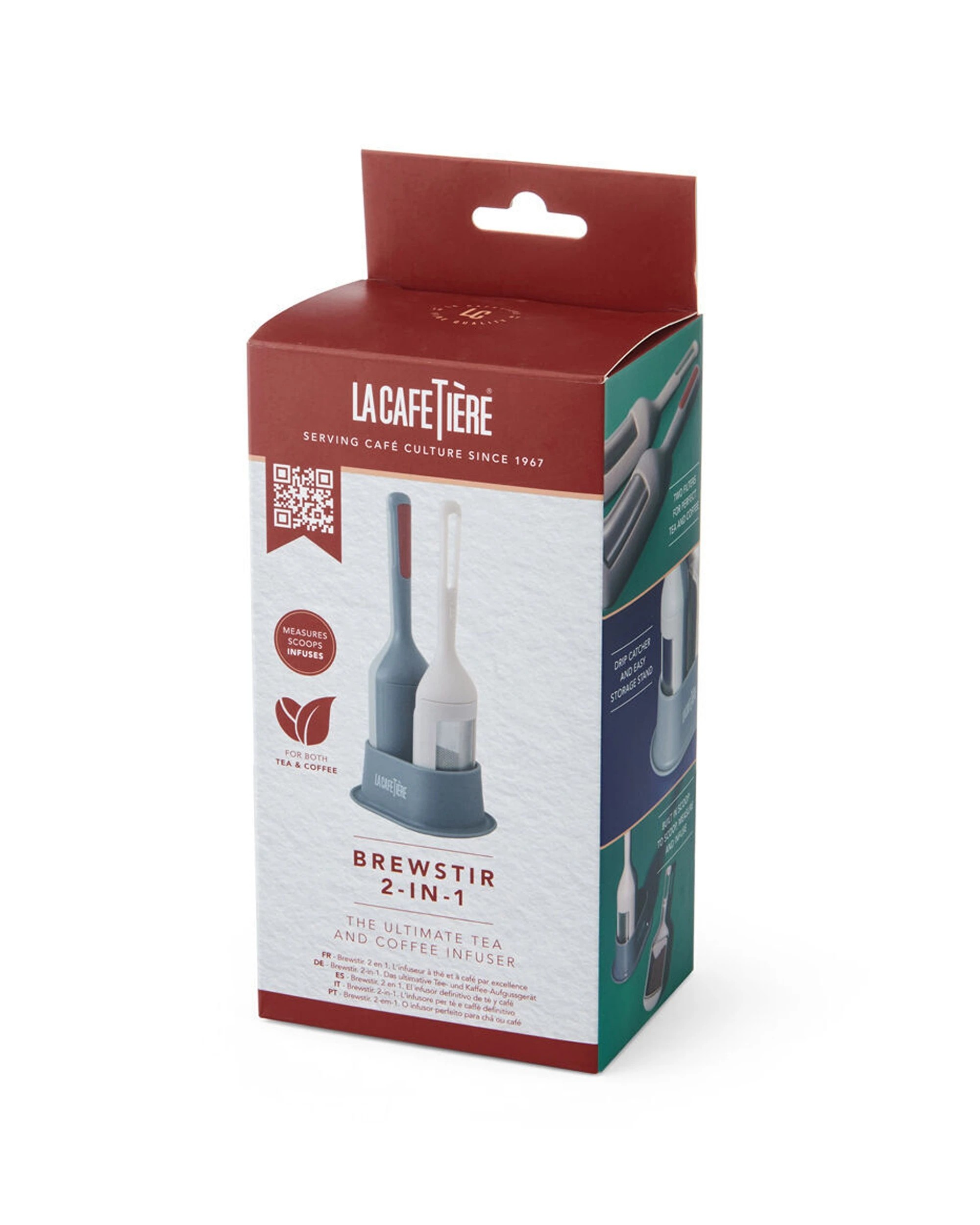5 La Cafetiere 2PK Brewstir 2 In 1 Tea Coffee Infuser With Storage Stand - Grey, 5 of 6