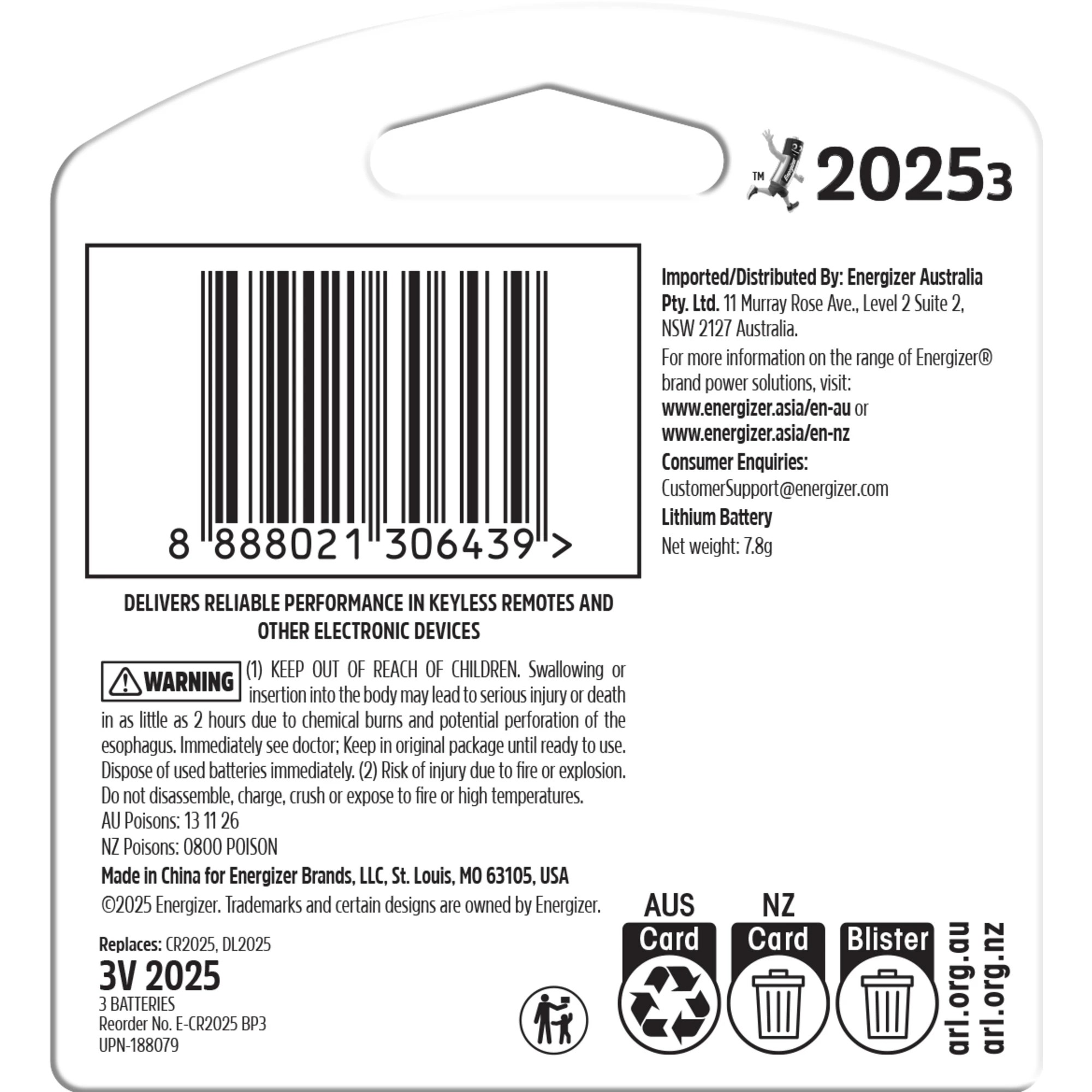 2 3 Pack Energizer 2025 Lithium Batteries, 2 of 7