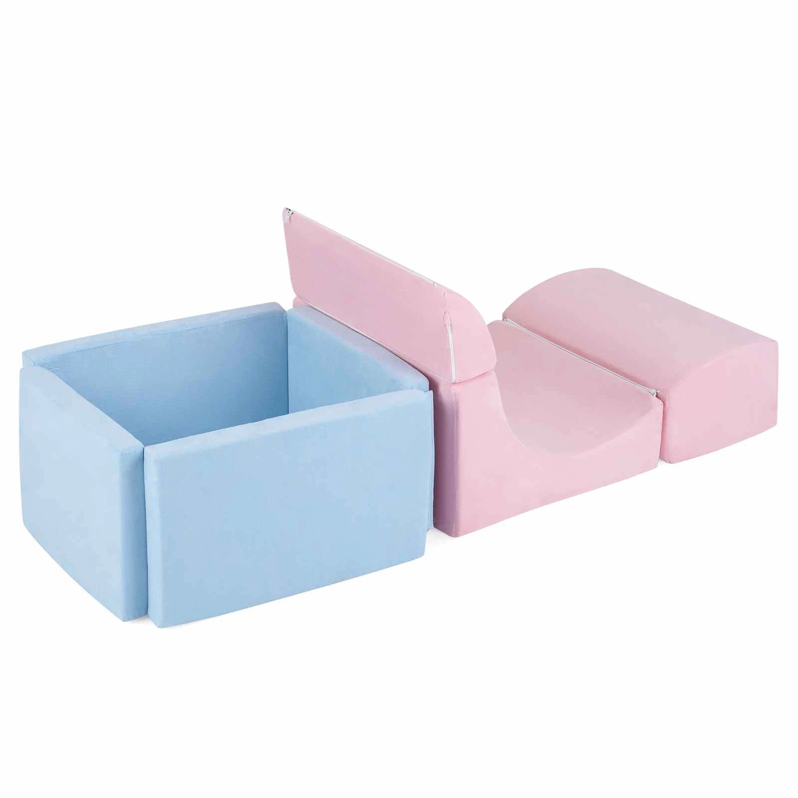 1 Costway Crawl & Climb Foam Play Set Climbing Blocks Playset Soft Toy w/Ball Pit - Multi, 1 of 2