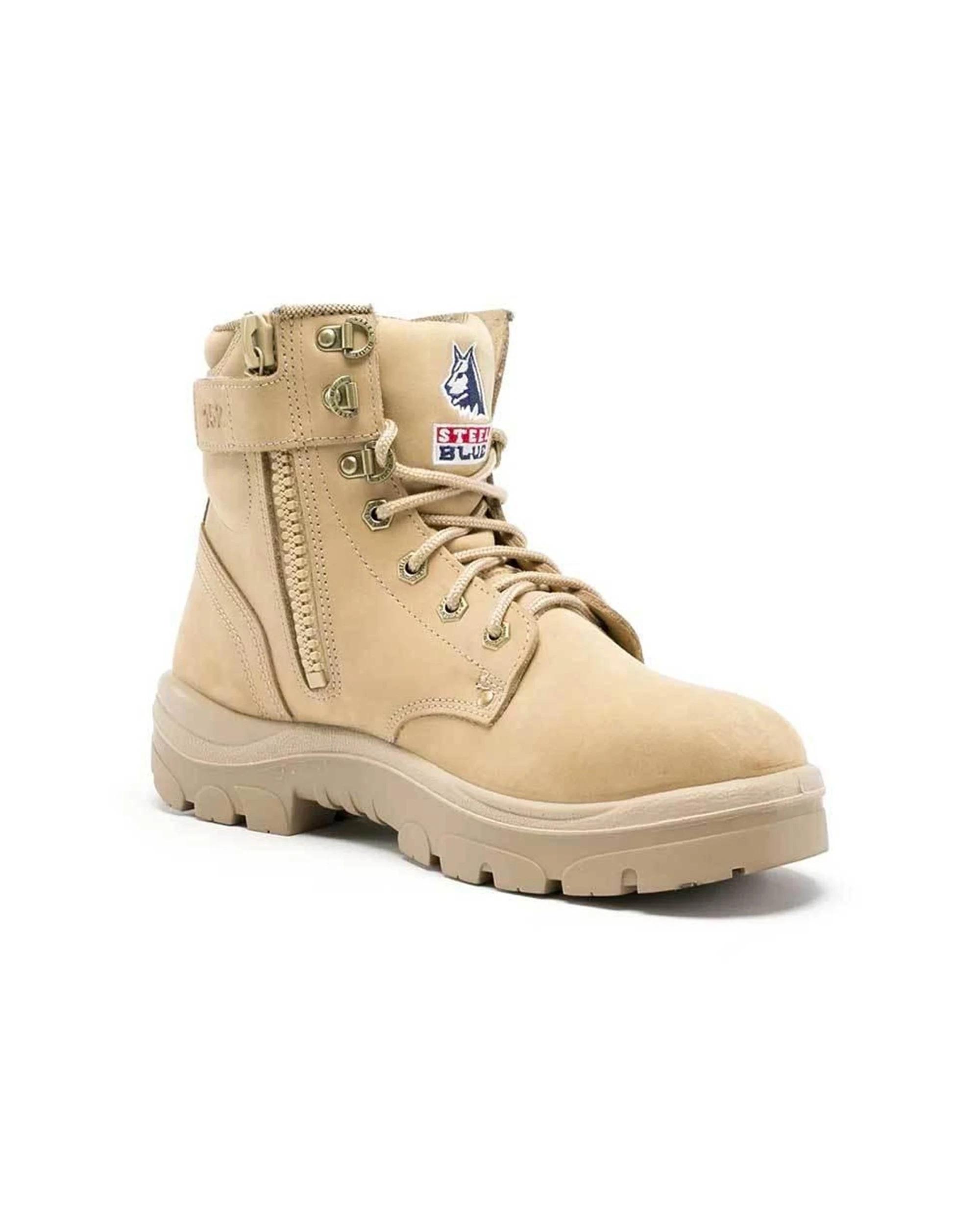 1 Steel Blue Argyle Zip Toe Work Boots 312152 BEIGE, 1 of 5