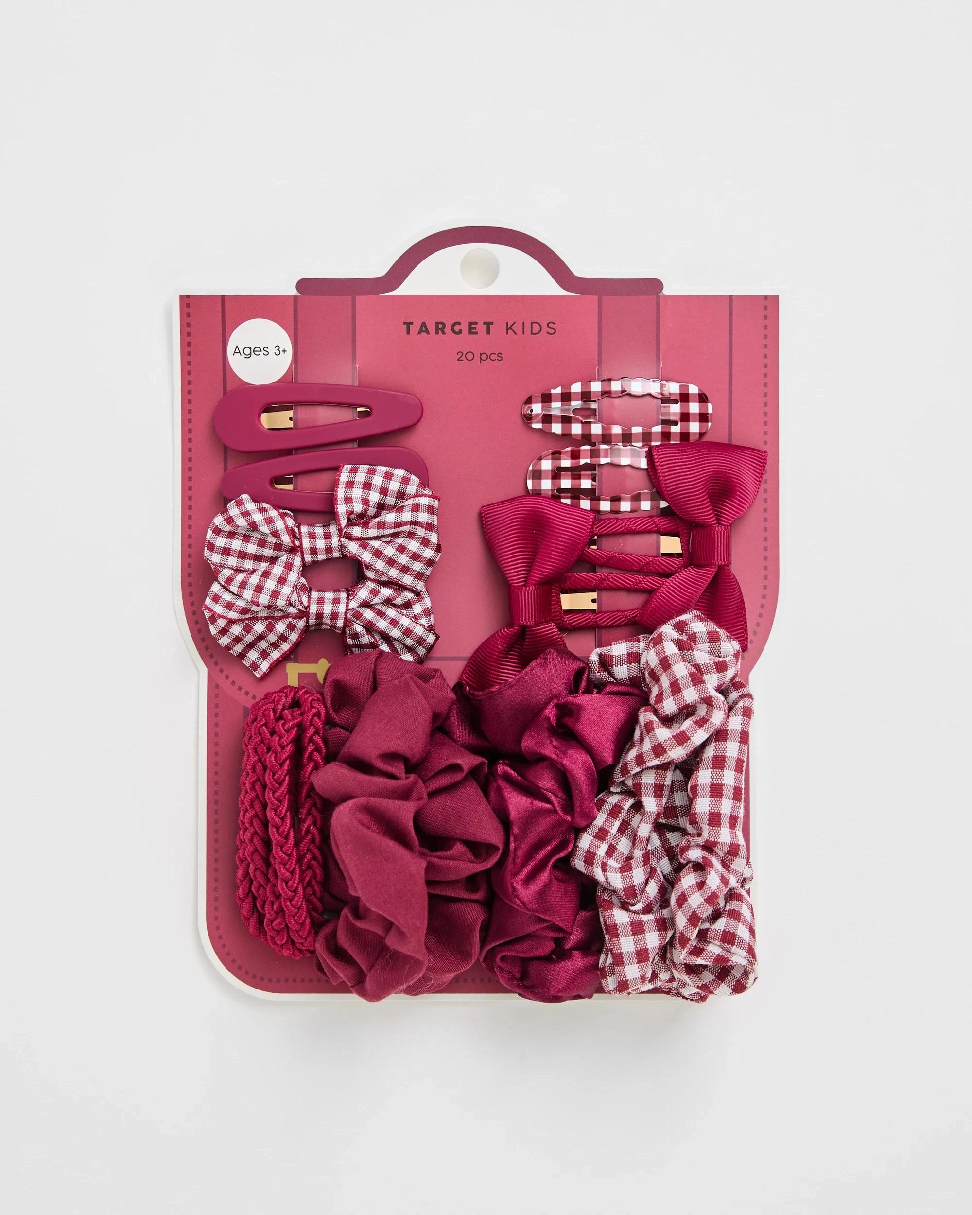 2 Target Kids Kids Back To School 20 Piece Hair Accessories Set BURGUNDY, 2 of 2
