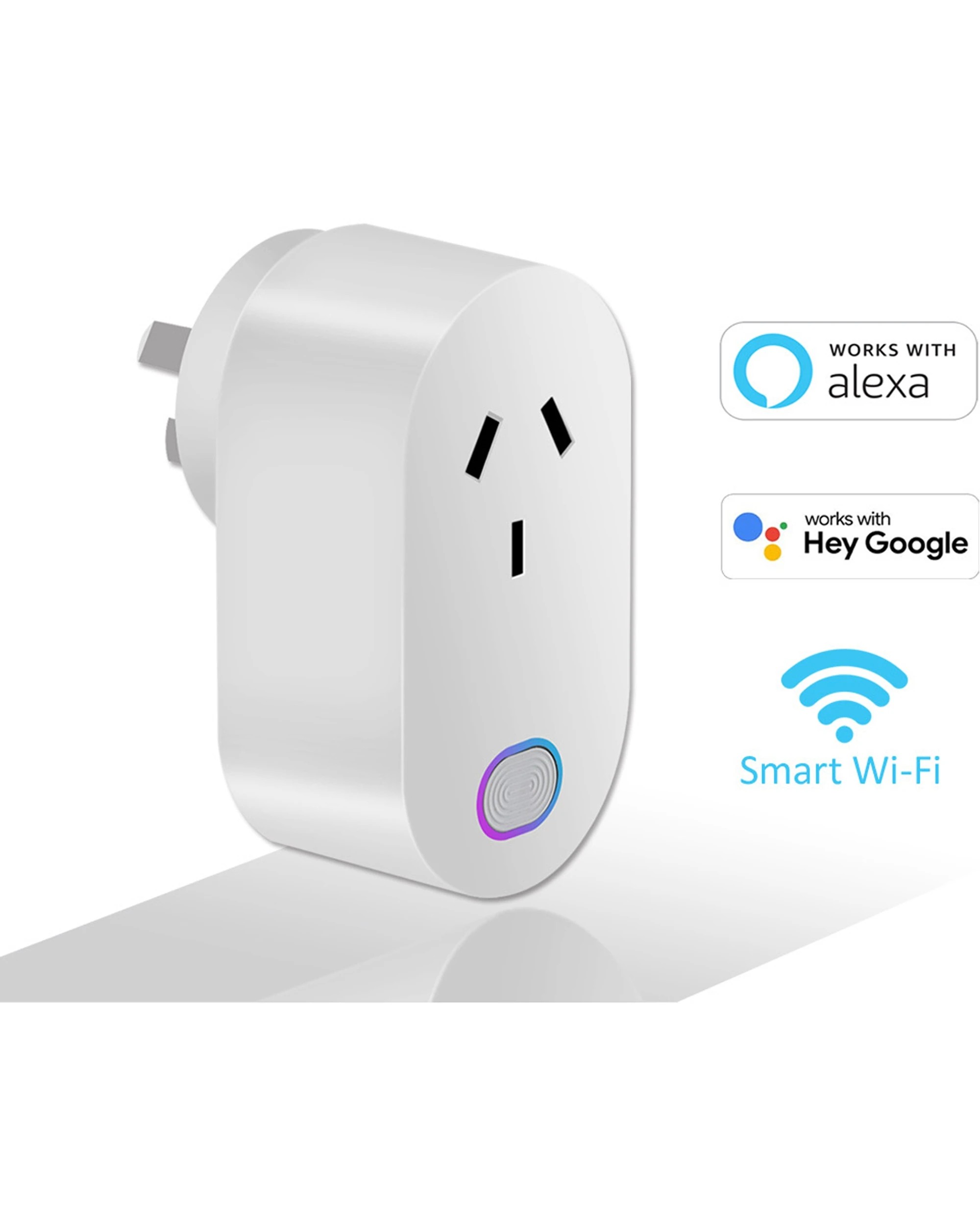 2 Sansai Smart Wifi Plug Smartphone App Remote Control iOS Android AU Socket - White, 2 of 4