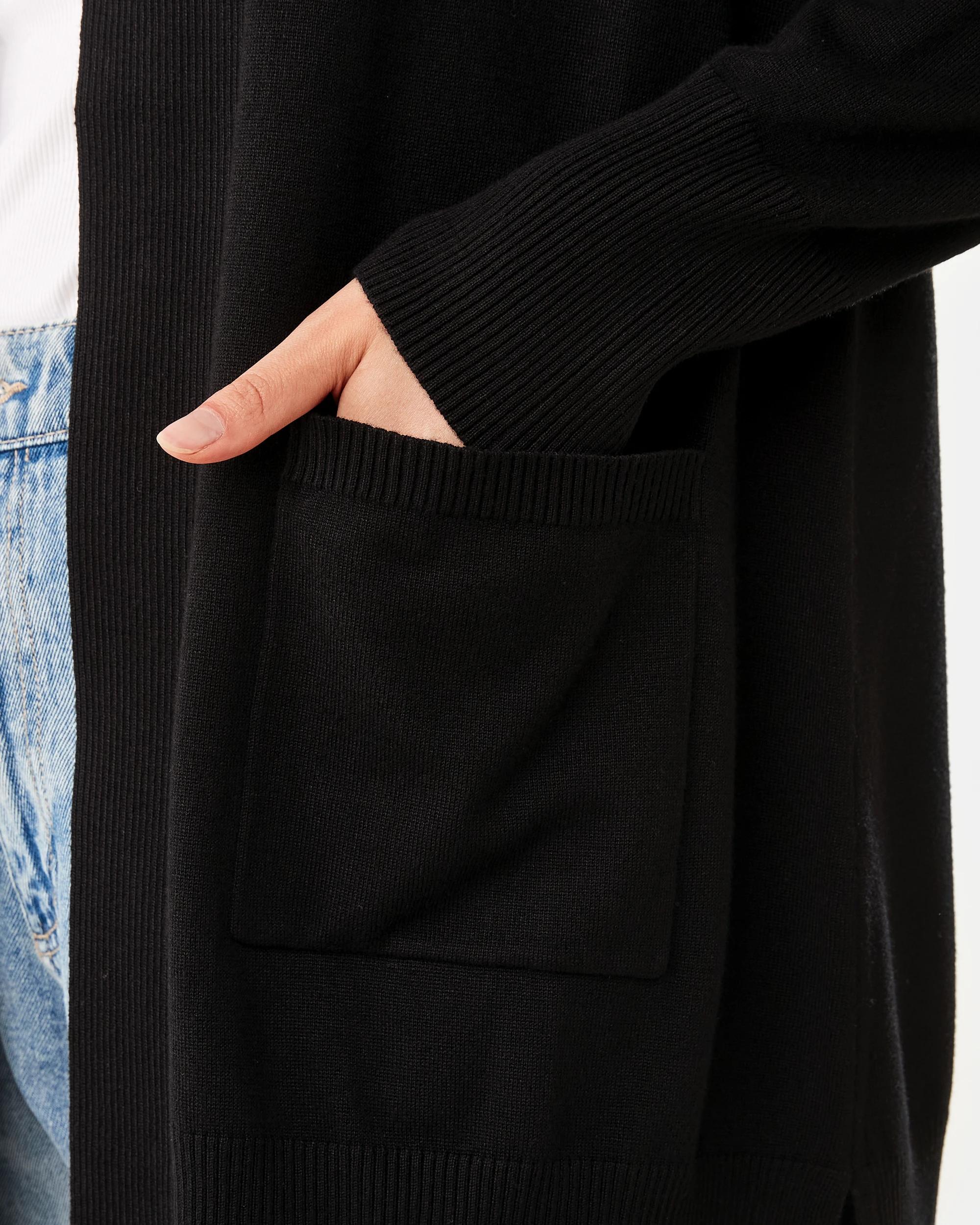 6 Long Sleeve Cardigan Black, 6 of 7