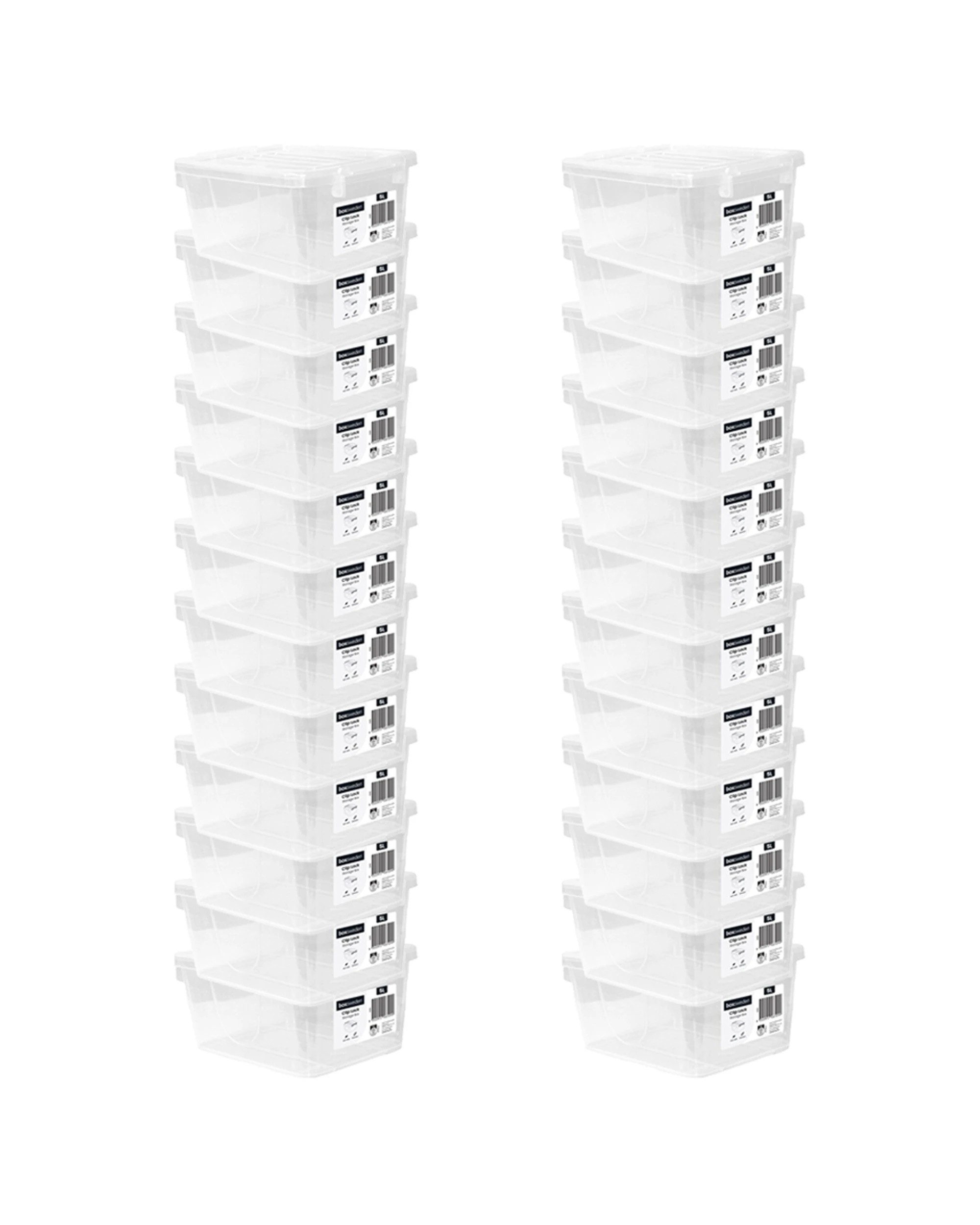 1 Boxsweden 24PK 5L Storage Box Clip Lock Lid Secure Closure Durable Bulk Pack
 - plain, 1 of 3