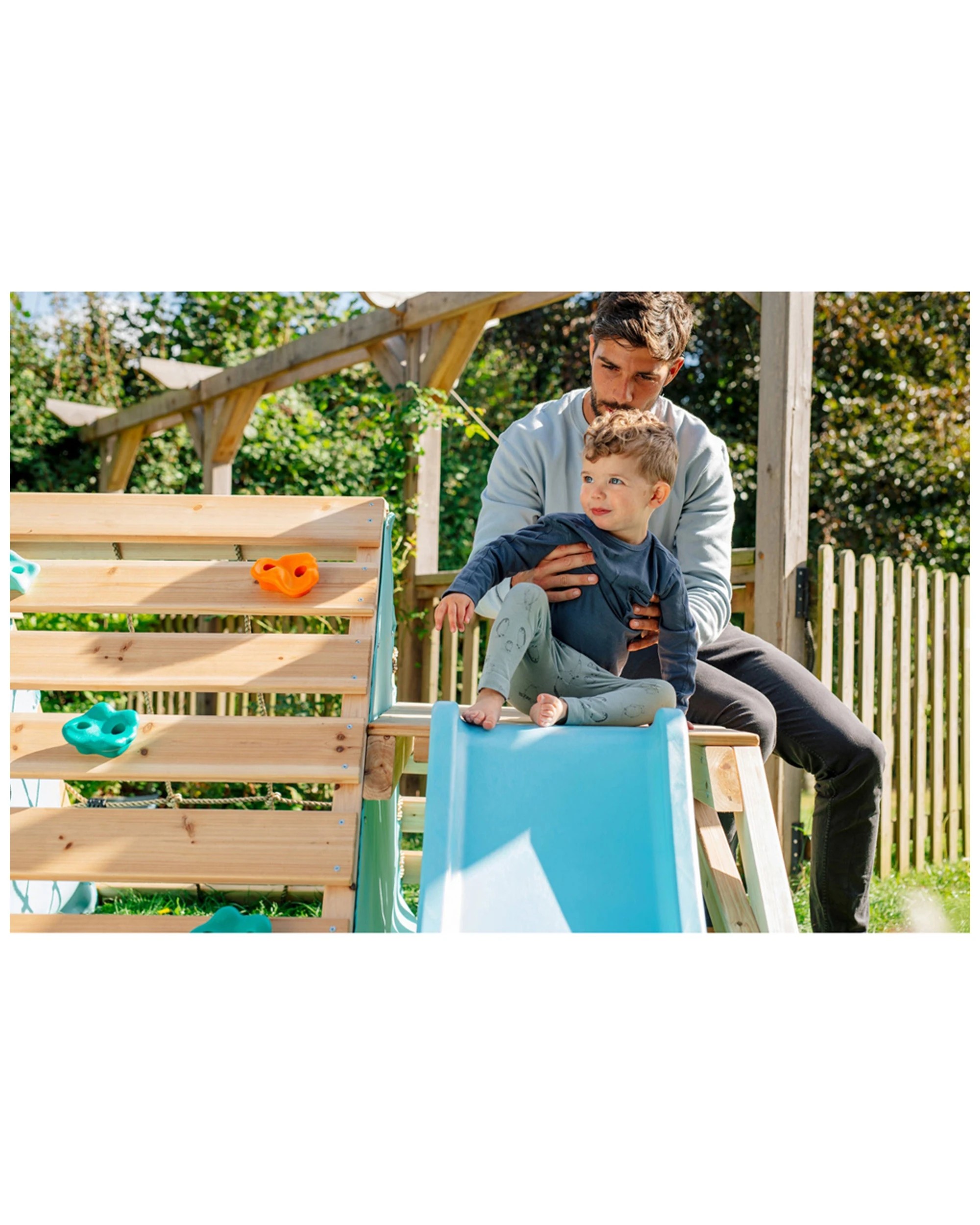 3 Plum Play Au My First Wooden Playcentre Toddler Climbing Frame With Slide - Blue, 3 of 8