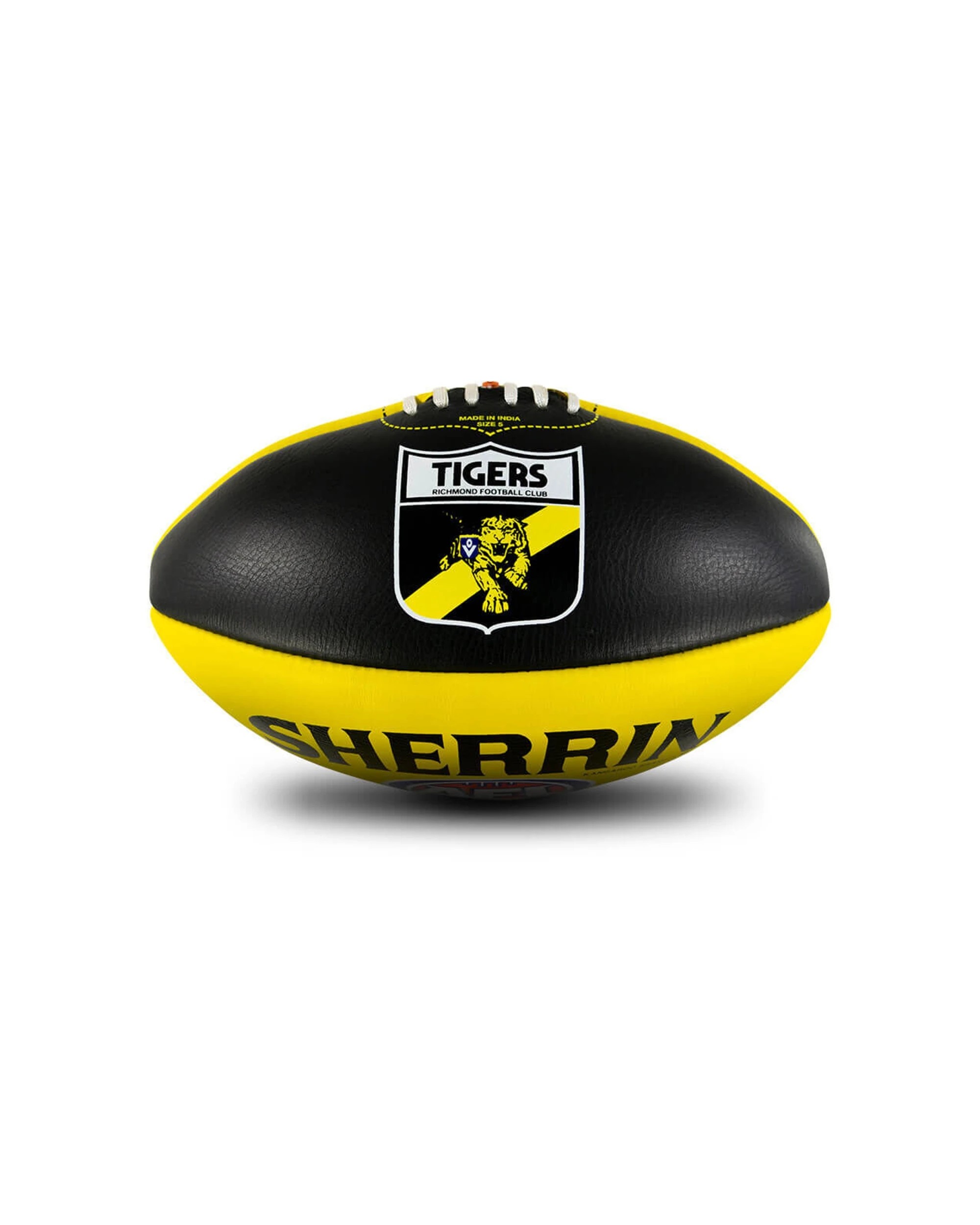2 SHERRIN AFL Team Leather Football 2 Pack Richmond Tigers Size 5 Grass Play - Multi, 2 of 5