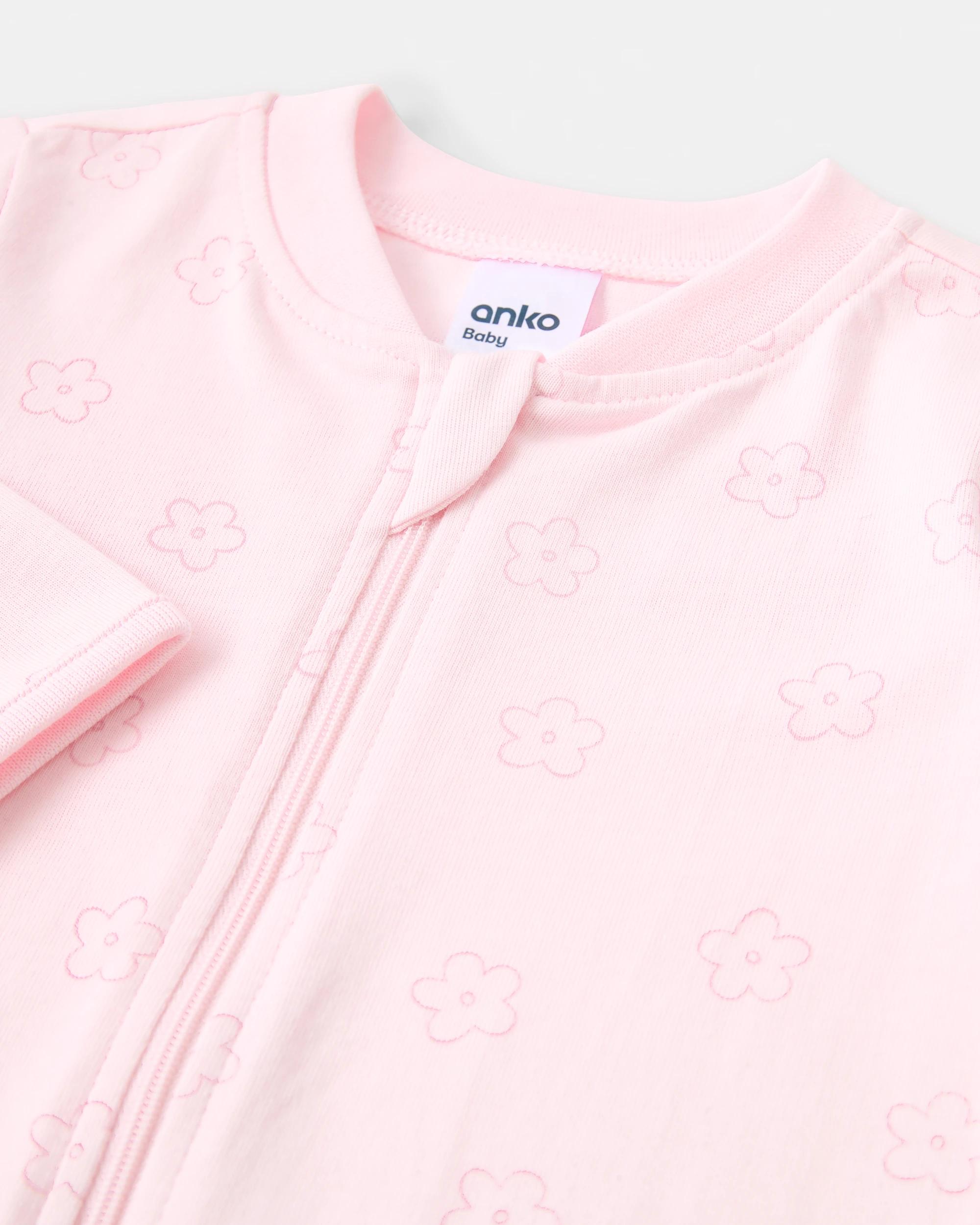 3 Cotton Everyday Coverall Pink Daisy, 3 of 3