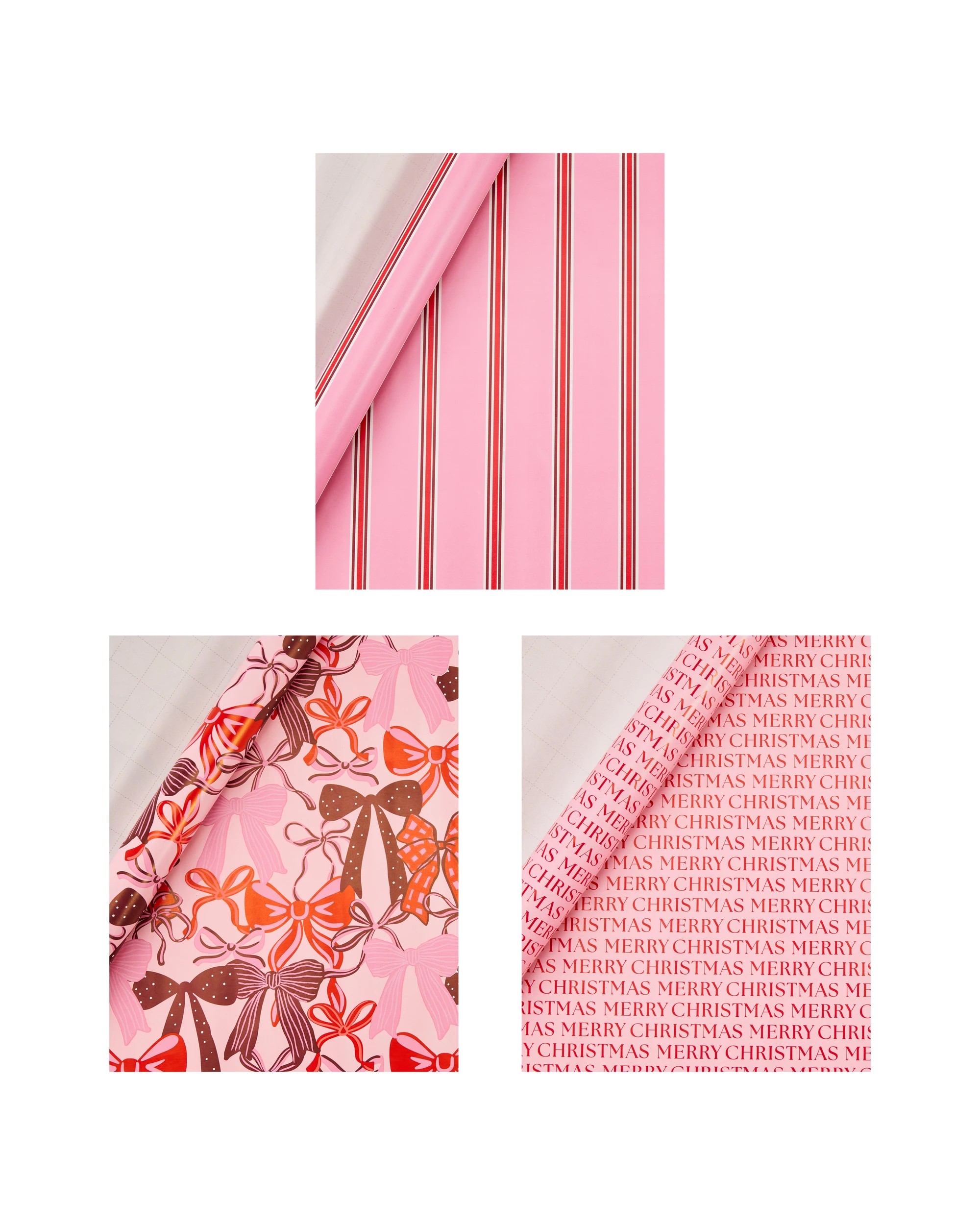 1 3 Pack 4m Pink and Fig Gift Wrapping Paper, 1 of 5