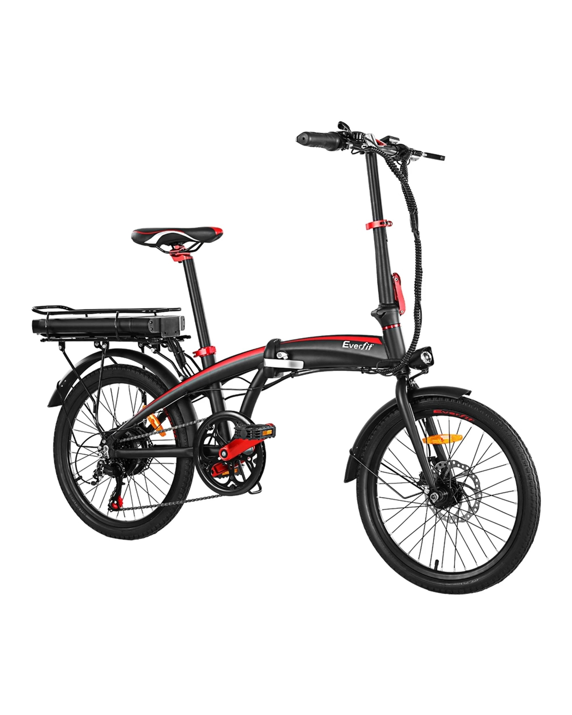 1 Everfit Folding Electric Bike Urban City Bicycle eBike Rechargeable Battery 250W - Black, 1 of 5