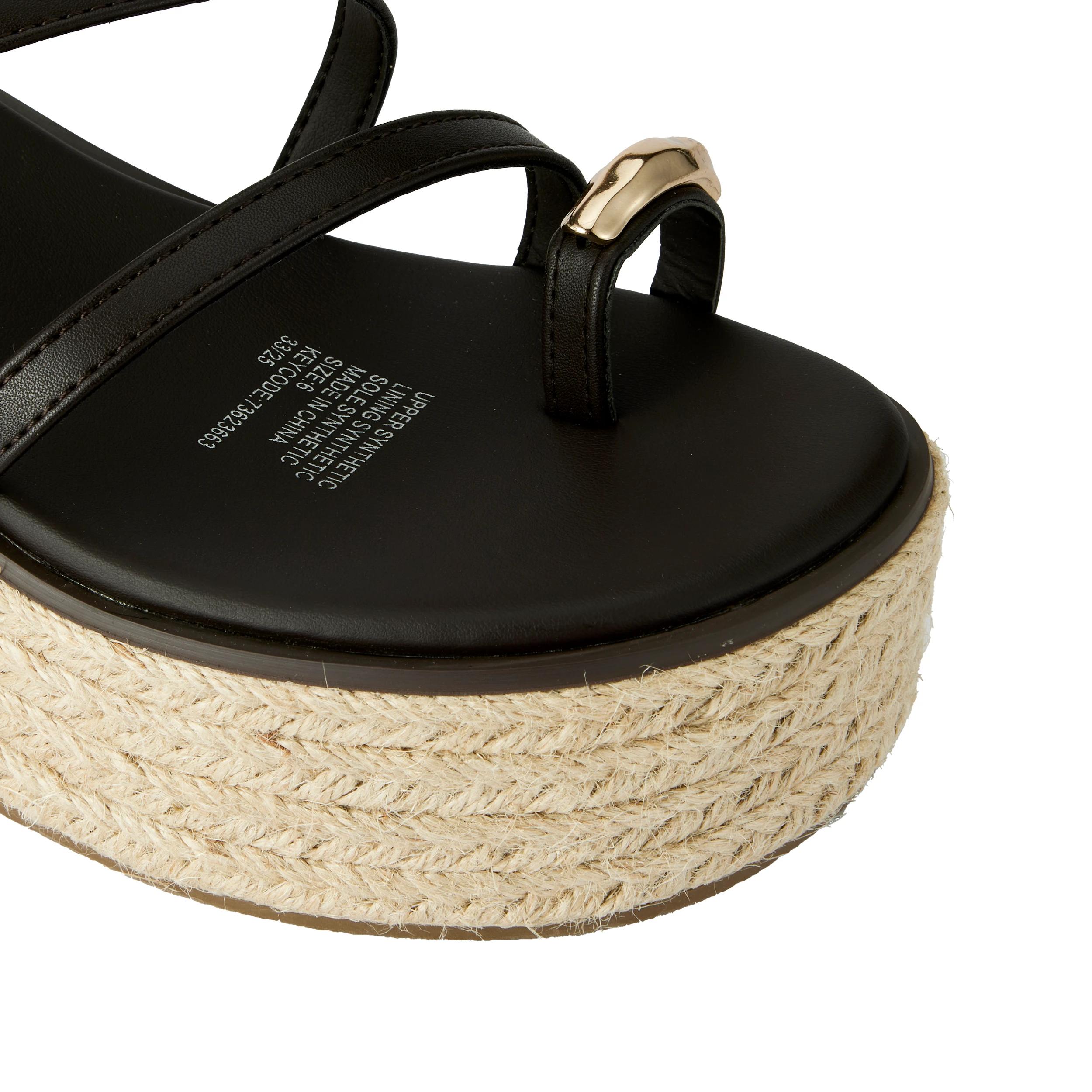 5 Strappy Espadrille Wedge Heels Bittr Choc, 5 of 5