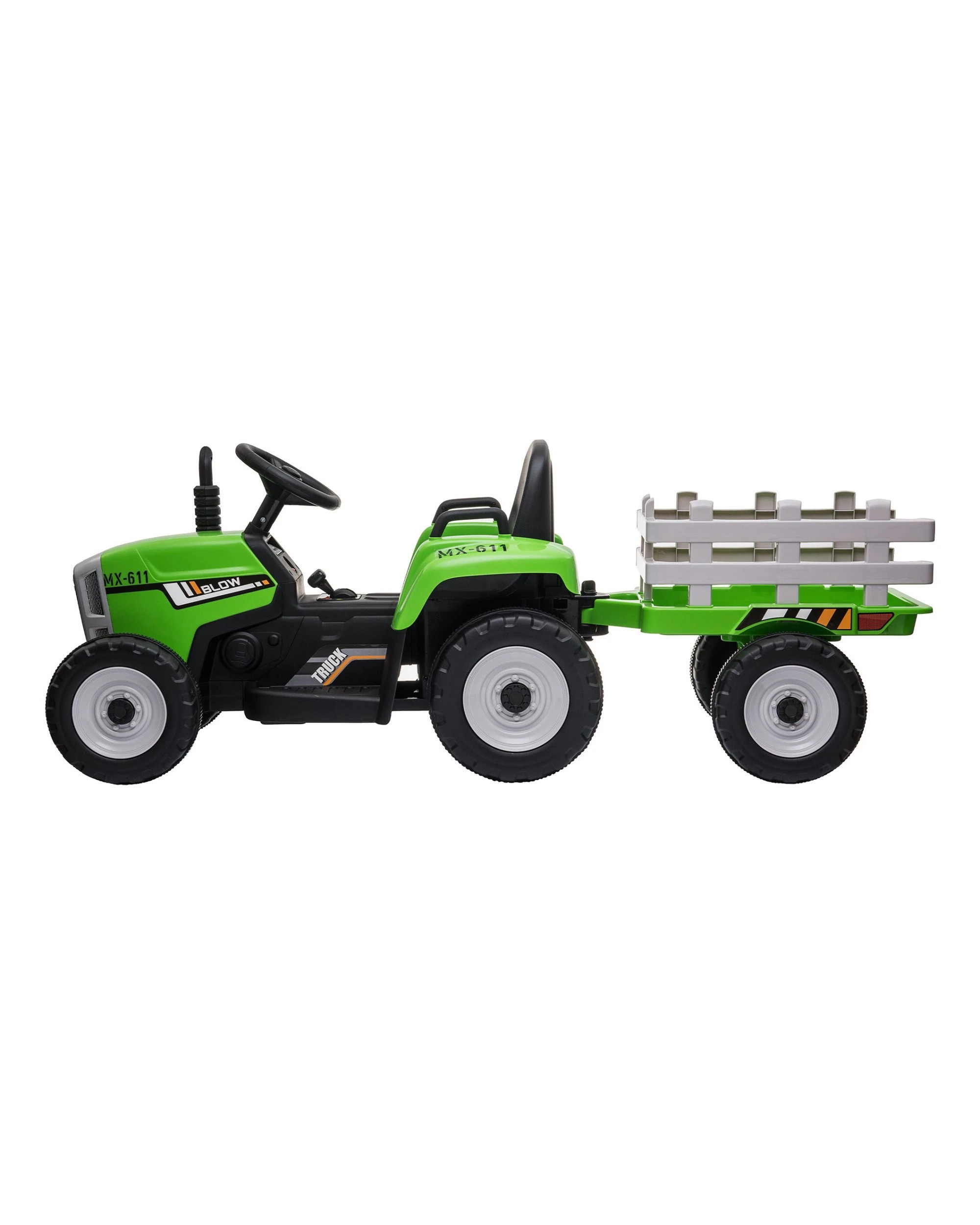 3 Kahuna MX-611 Kids Electric Ride On Tractor Trailer Car Green Grey, 3 of 10