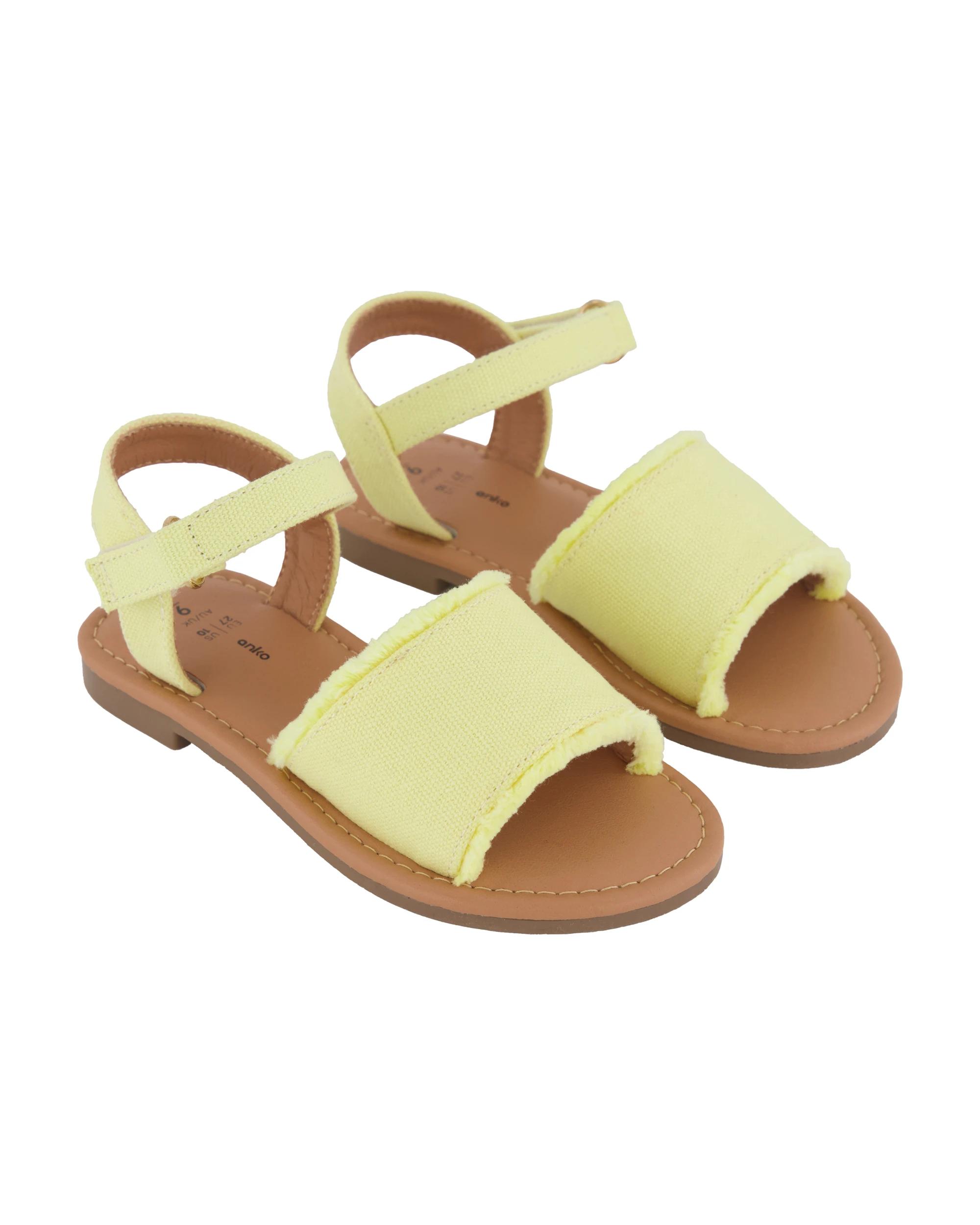 2 Junior Canvas Sandals Lemon, 2 of 4