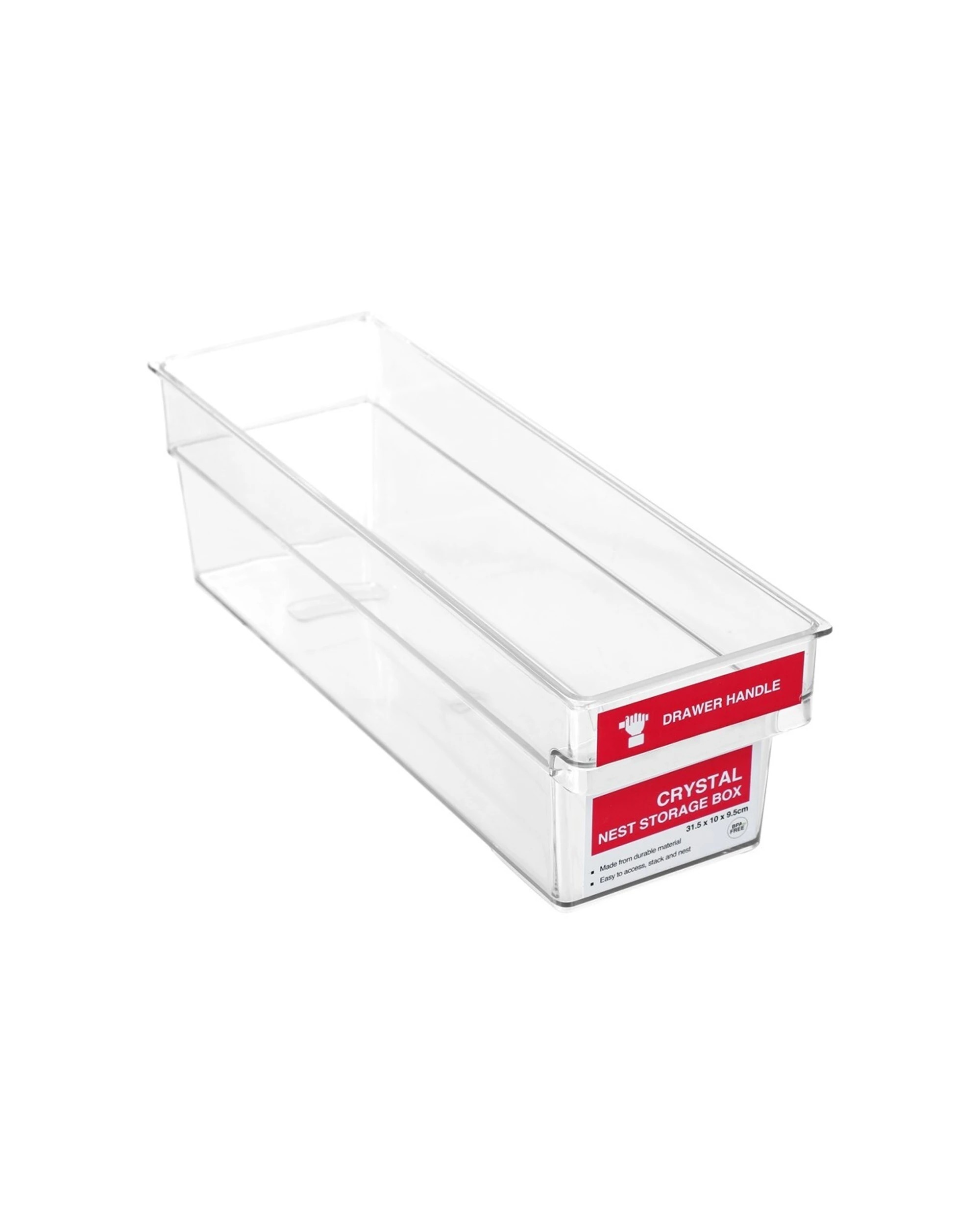 2 BOXSWEDEN Crystal Nest Storage Box Stackable Drawer Handle Durable 31.5cm
 - plain, 2 of 4