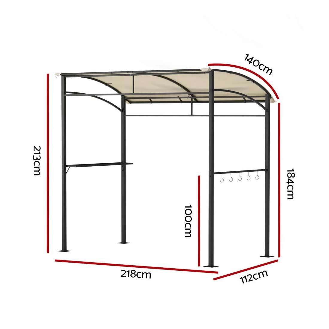 2 Instahut Gazebo Outdoor BBQ Grill Patio Garden Marquee Shade Shelter Shelf Hooks - Multi, 2 of 2