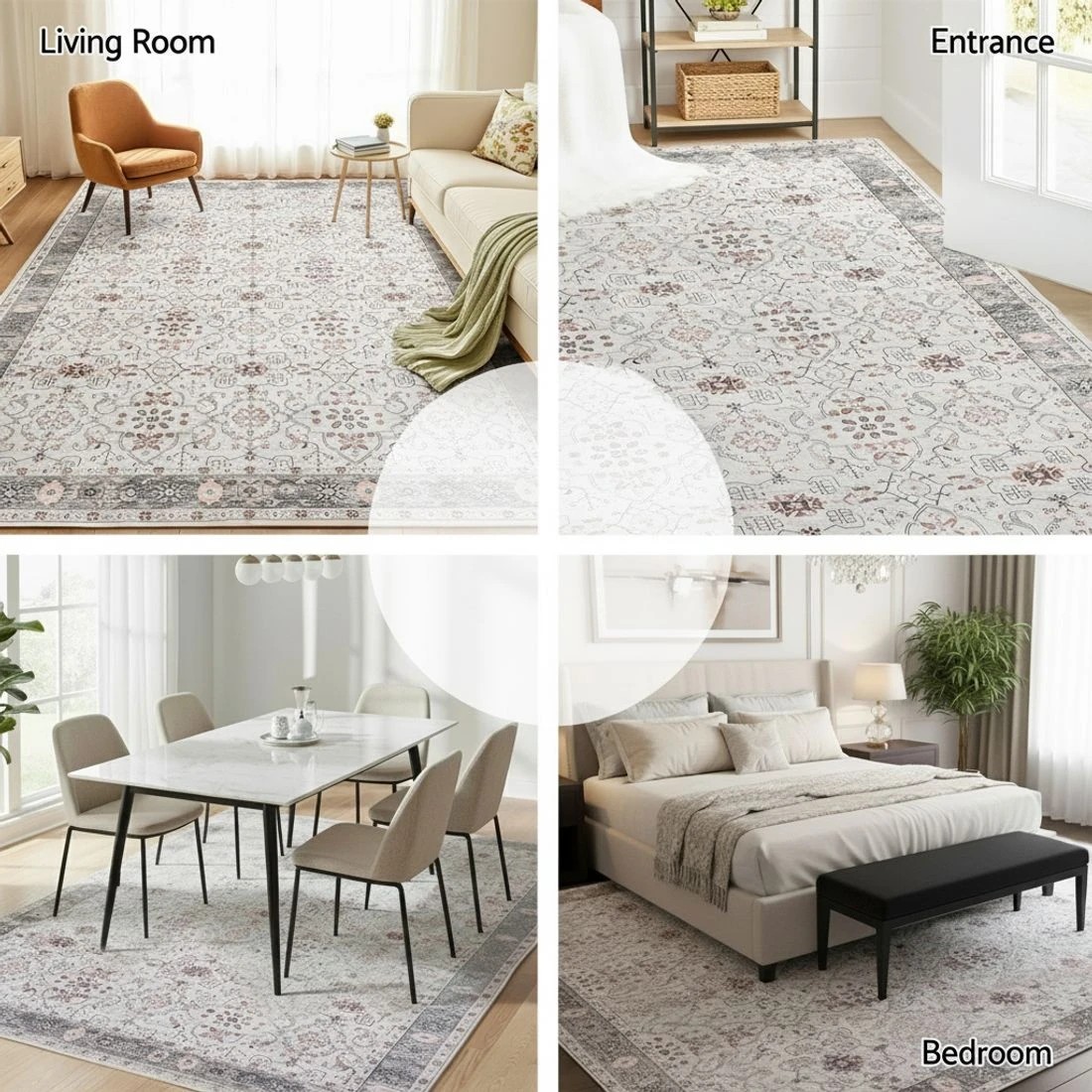 8 Artiss Washable Floor Rug 240X340cm Large Area Rug Modern Living Room - Beige, 8 of 9