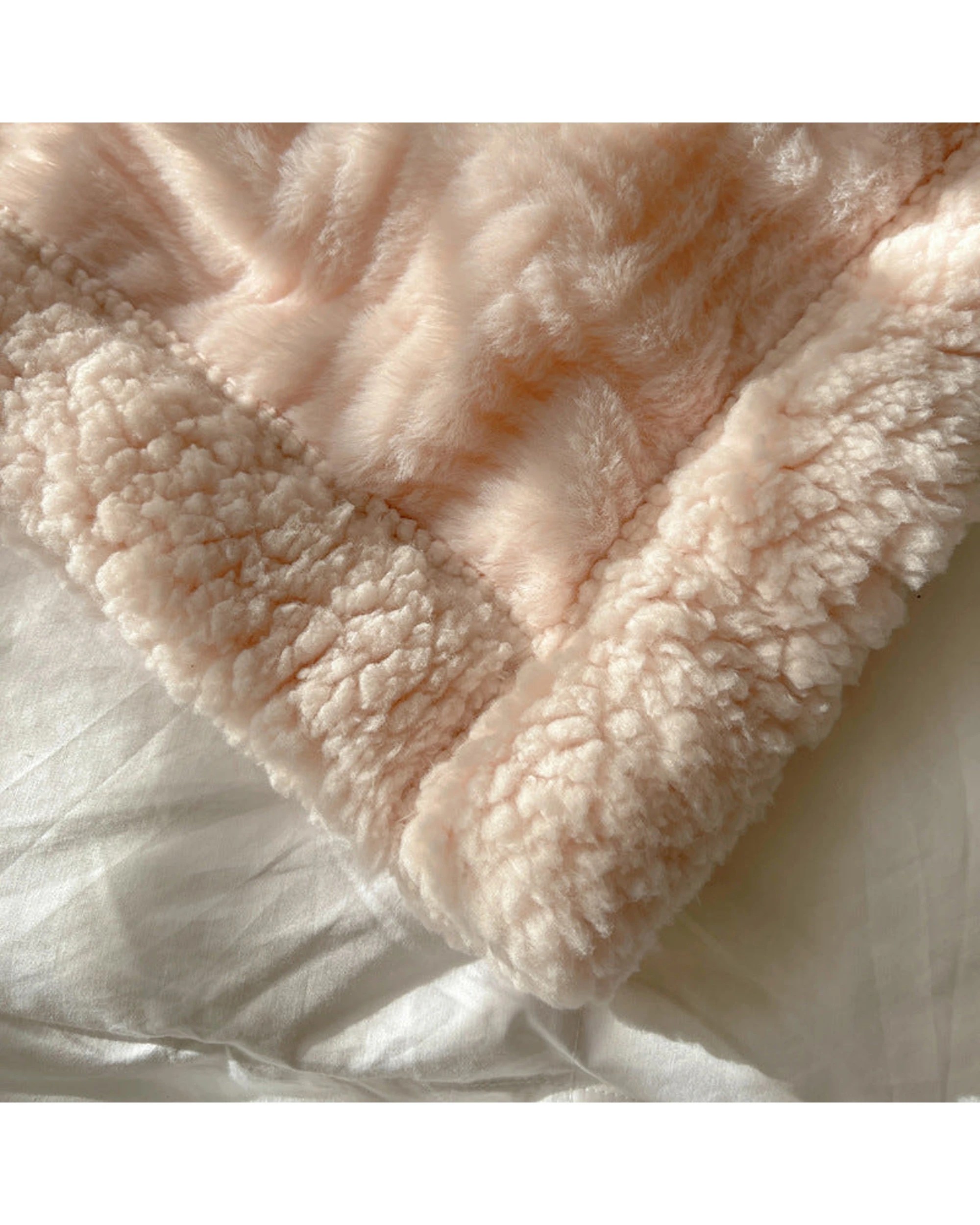 6 Cotton More Large Faux Rabbit Plush Blanket Throw 200x230cm Fairy - Pink, 6 of 6