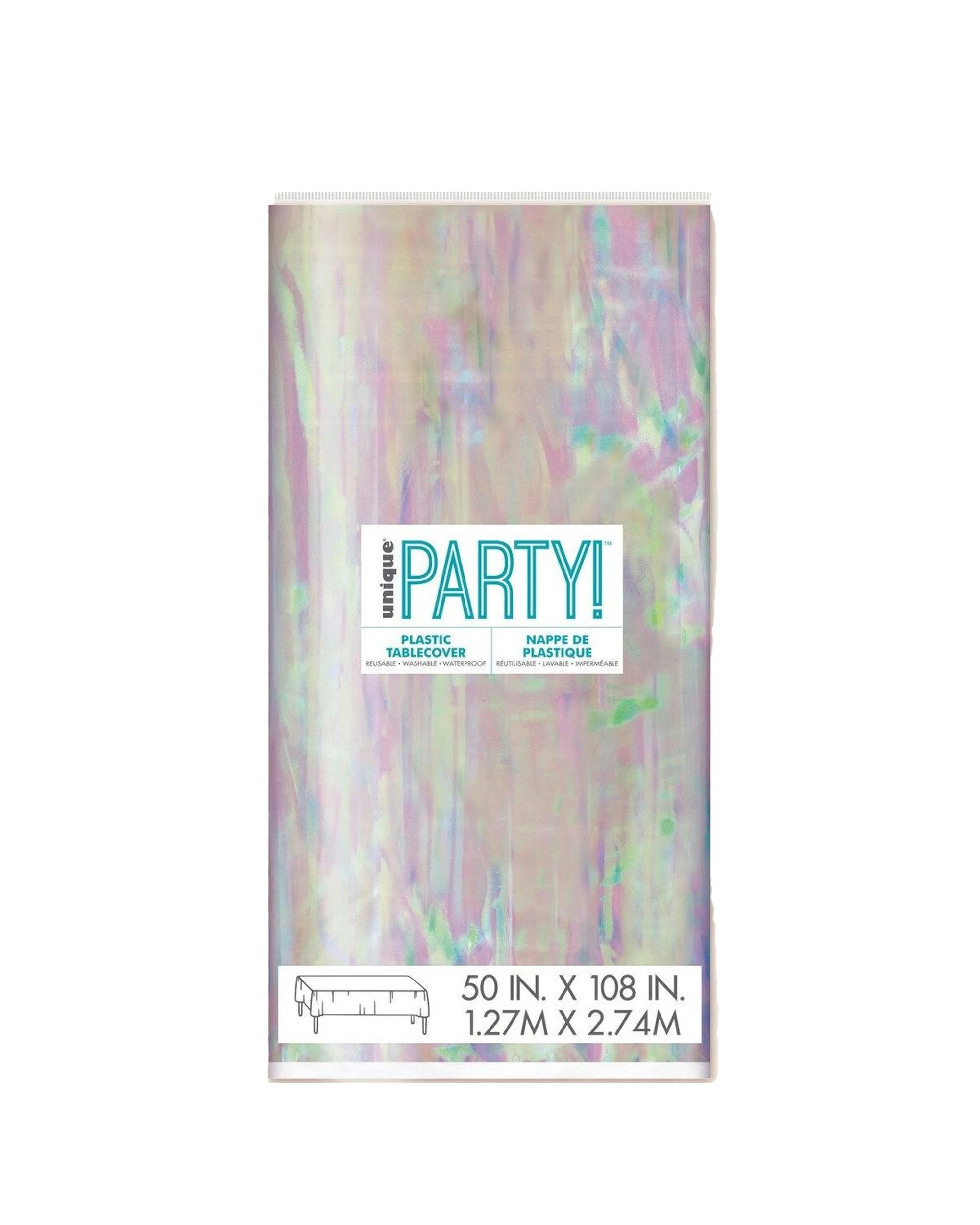1 Meteor Party Tablecover Iridescent Plastic Tableware 2.7x1.3m - Multi, 1 of 1