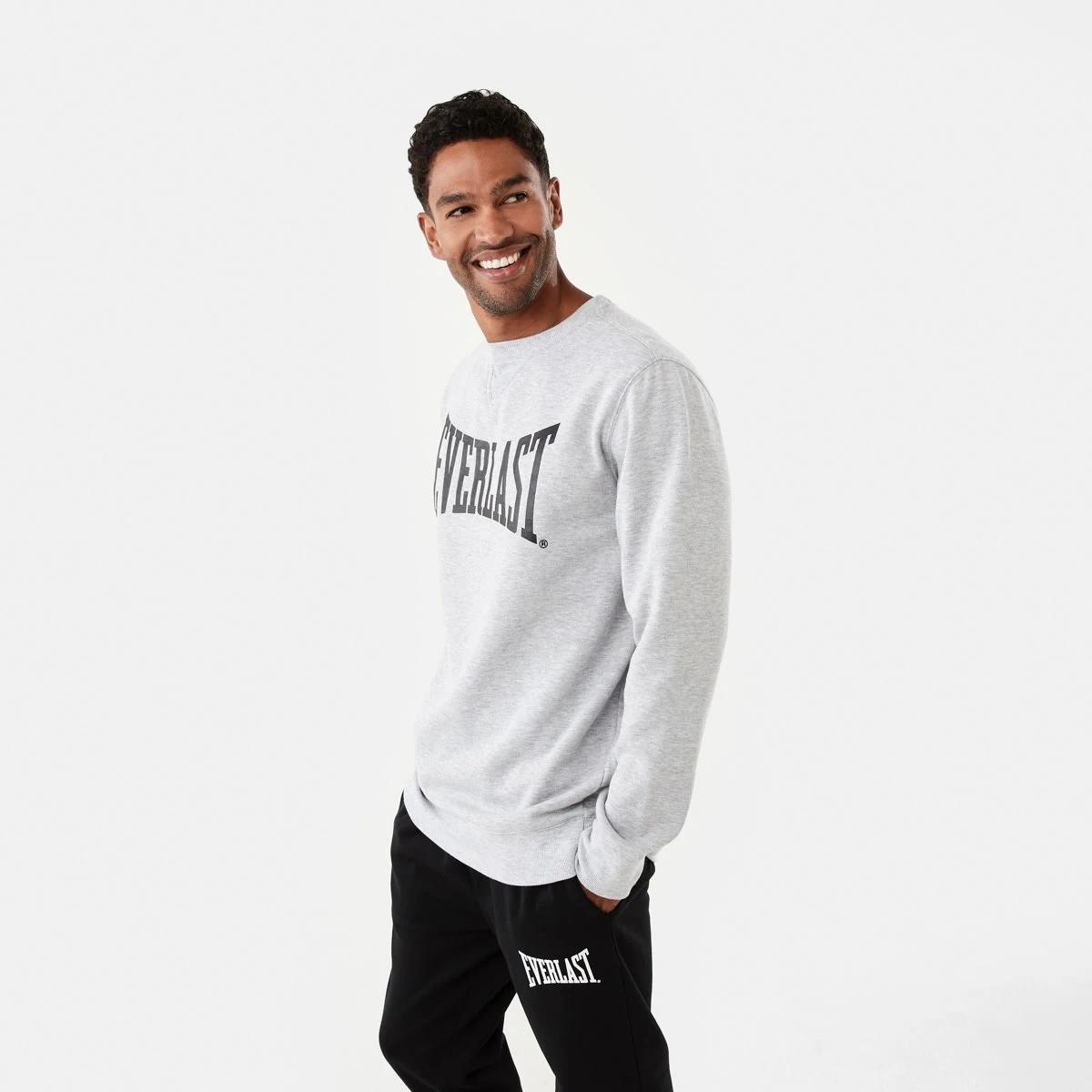 2 Everlast Mens Crew Neck Sweatshirt Grey Marle, 2 of 6