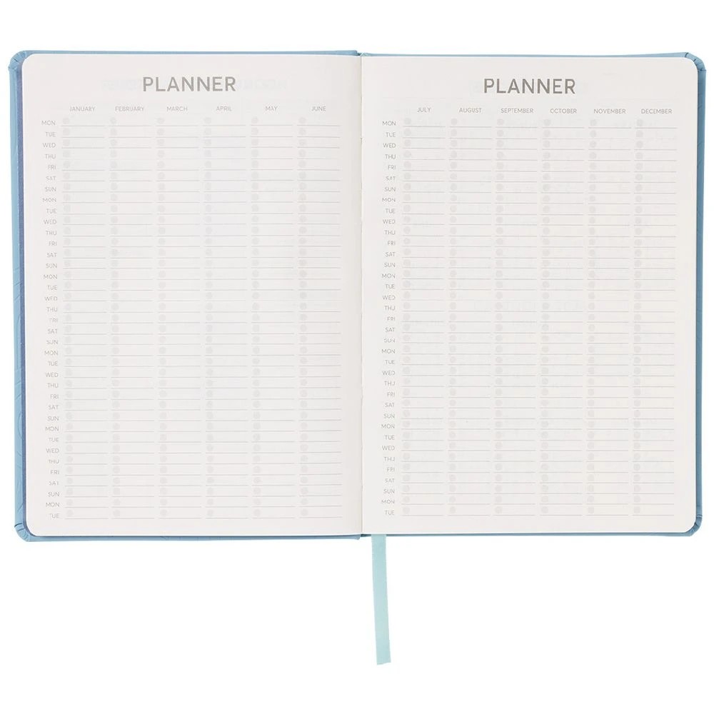 4 J.Burrows A5 Week to View 2025 Embossed Diary Blue, 4 of 8