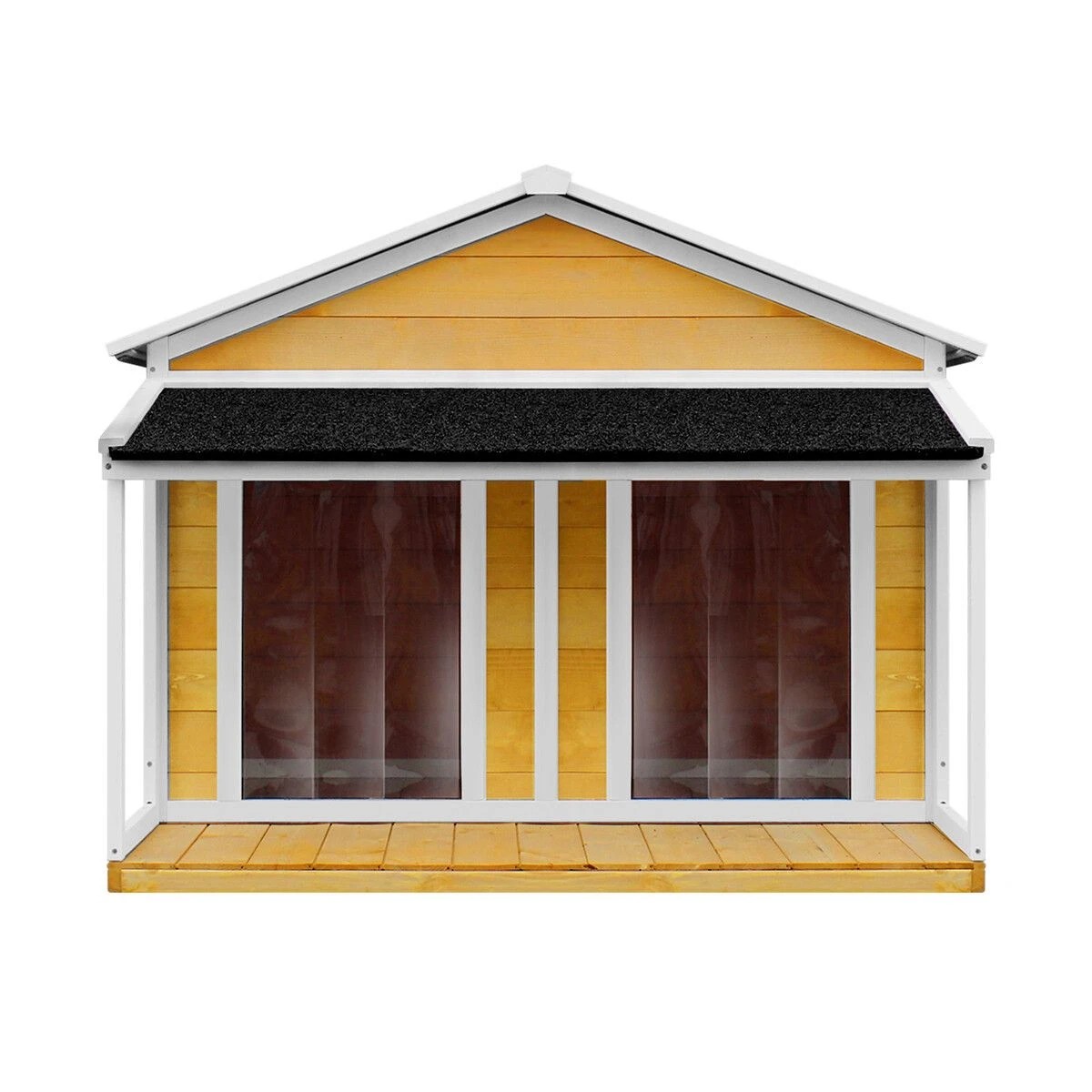 2 Pet Scene Dog House Kennel Wooden Raised Pet Puppy, 2 of 2