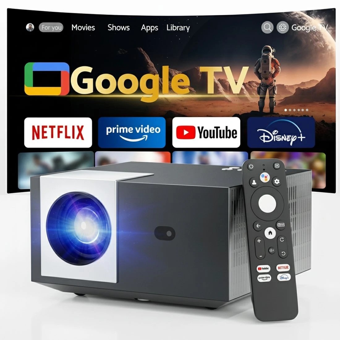 2 Devanti Video Project 4K 1080P Official Google TV 5G Wifi Home Cinema - Black, 2 of 7