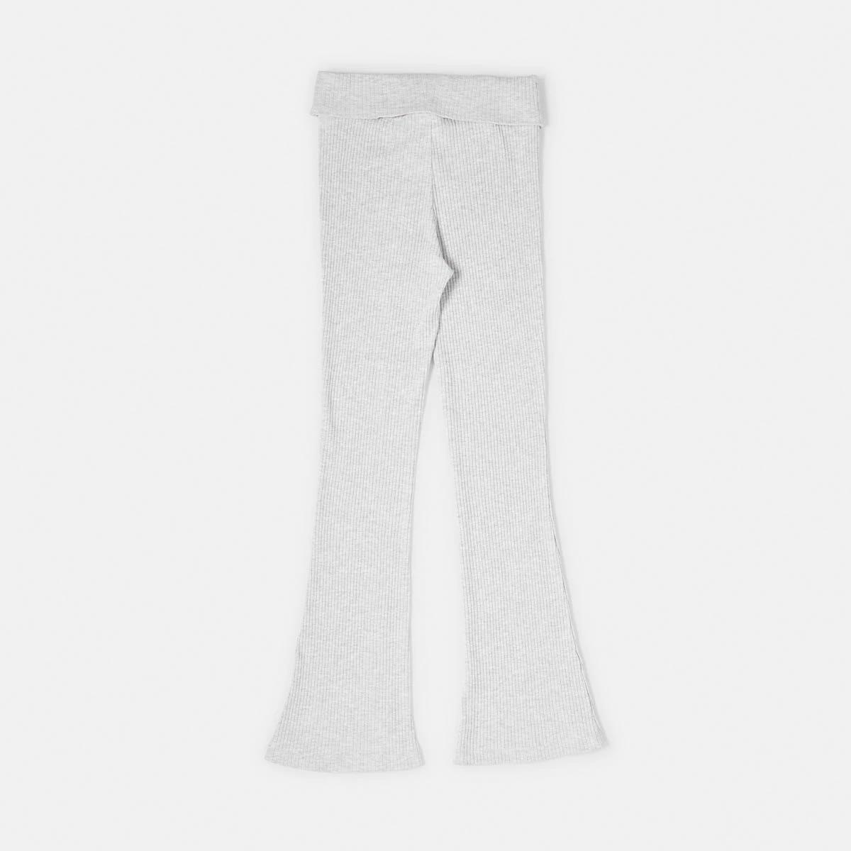 8 Rib Roll Waist Leggings Wht Marle, 8 of 8