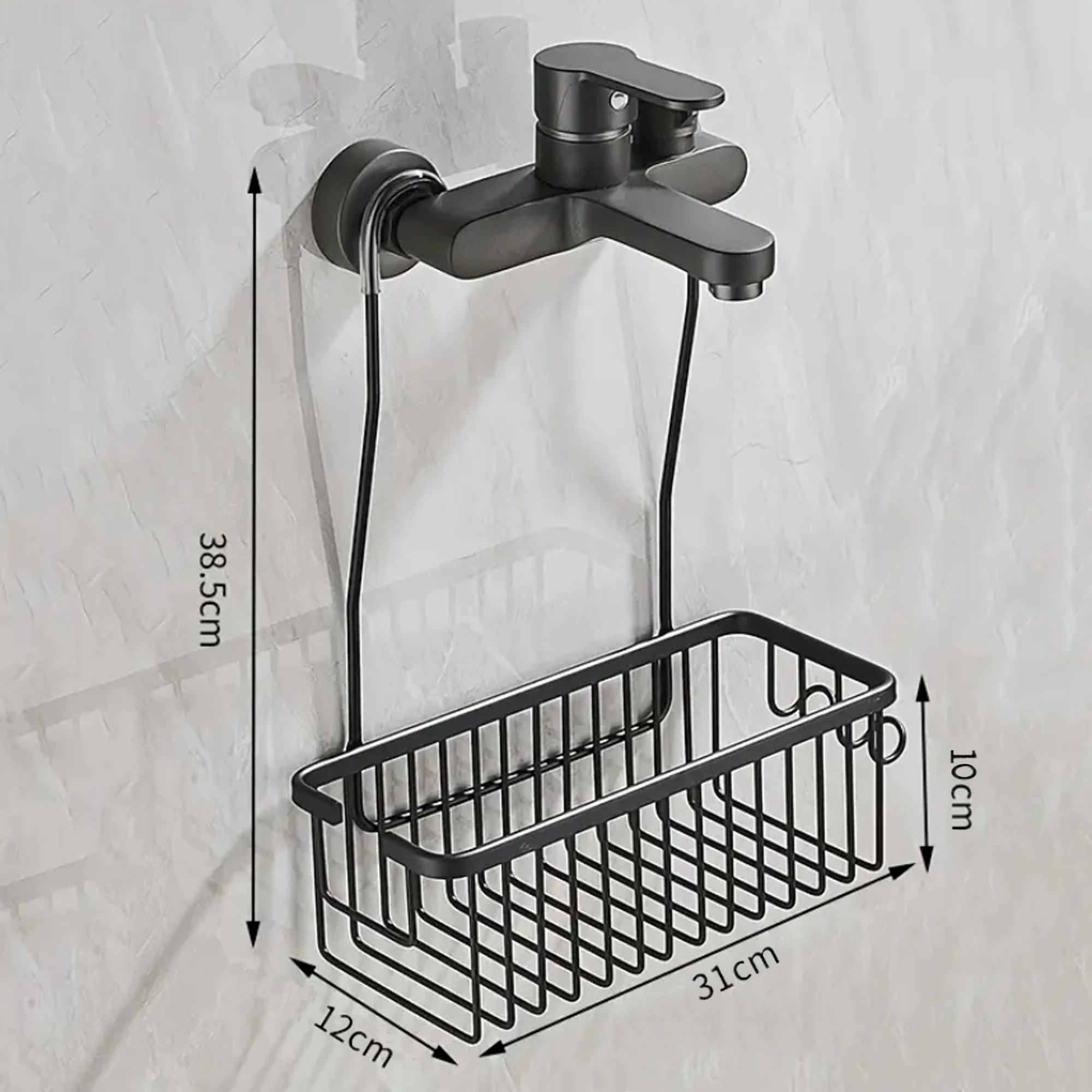 6 TODO Hanging Shower Rack Bathroom Caddy Aluminium Alloy Rust Free Waterproof Bath Storage Organizer - Grey - Grey, 6 of 6