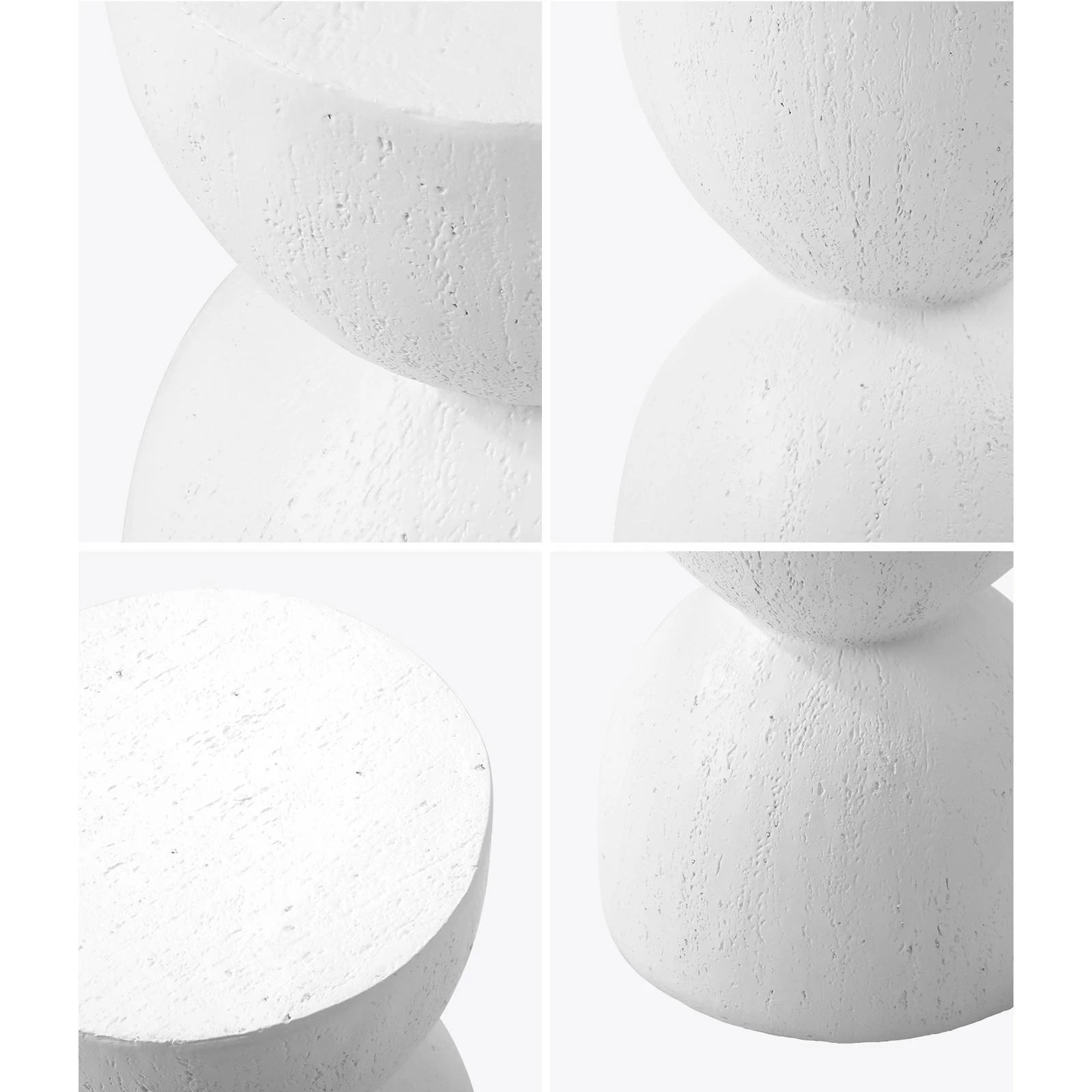 3 Oikiture Coffee Side Table Bedside End Stone Stool Stand Outdoor Indoor
 - White, 3 of 8