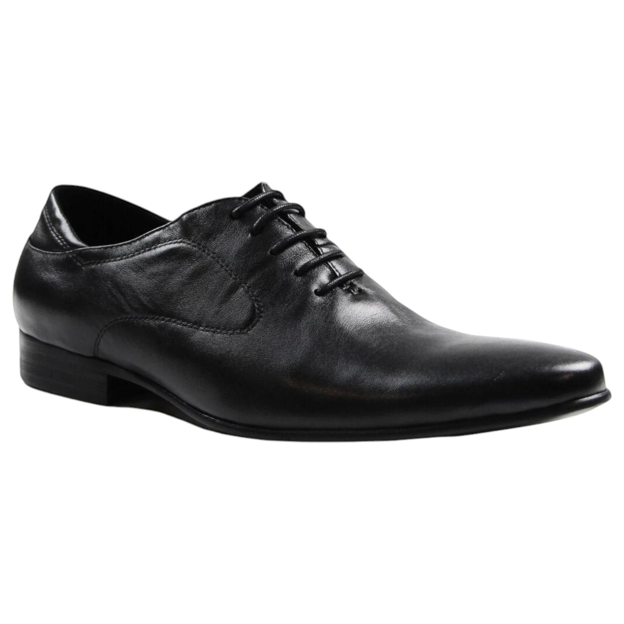 1 Zasel Mens Joe Leather Lace Up Work Formal Casual Dress Wedding Mens Shoes BLACK, 1 of 3