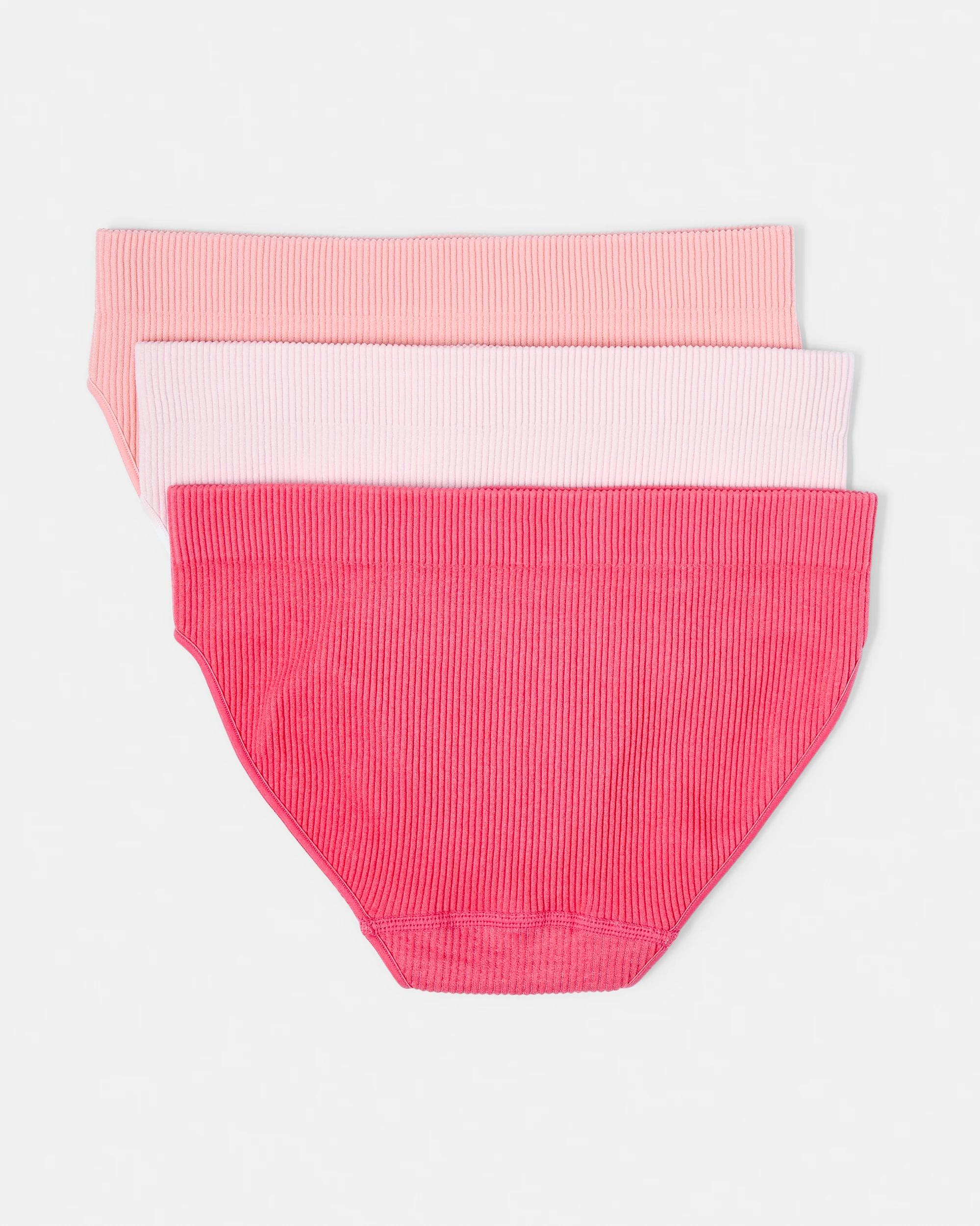 2 3 Pack Rib Seamfree Briefs Peach/red, 2 of 5