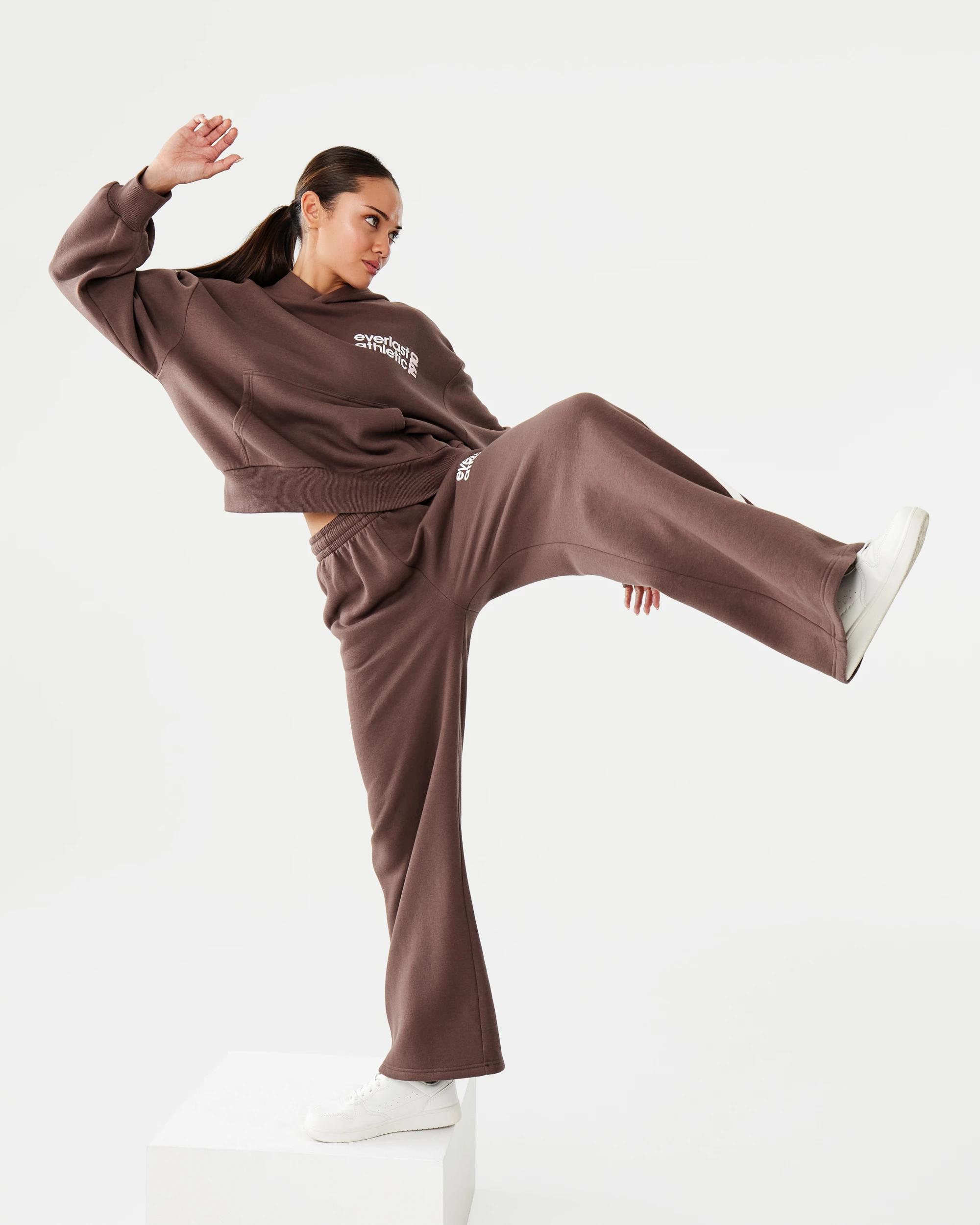 10 Everlast Womens Sports Stripe Trackpants Choc, 10 of 10