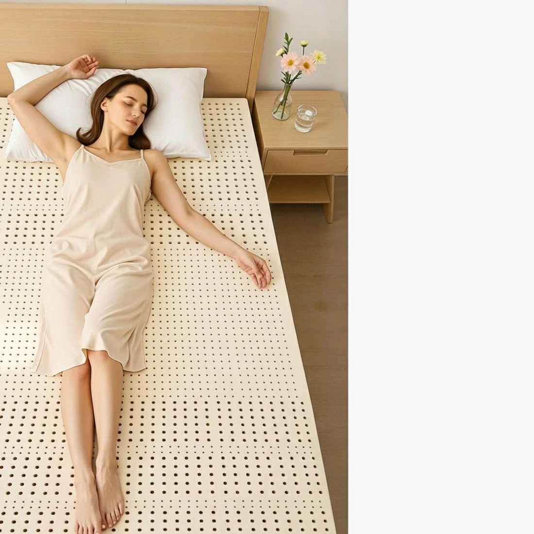 6 Giselle Bedding Latex Mattress Topper 7.5cm Single - Single Bed - Beige, 6 of 8