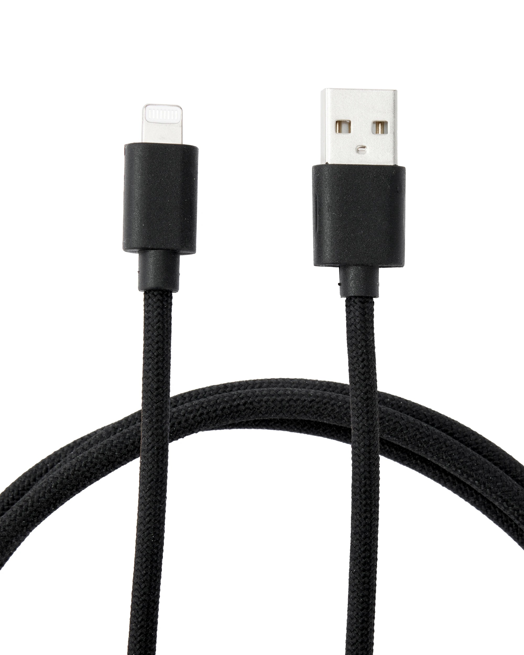 1 USB-A to Lightning Braided Cable - 1m, Black, 1 of 4