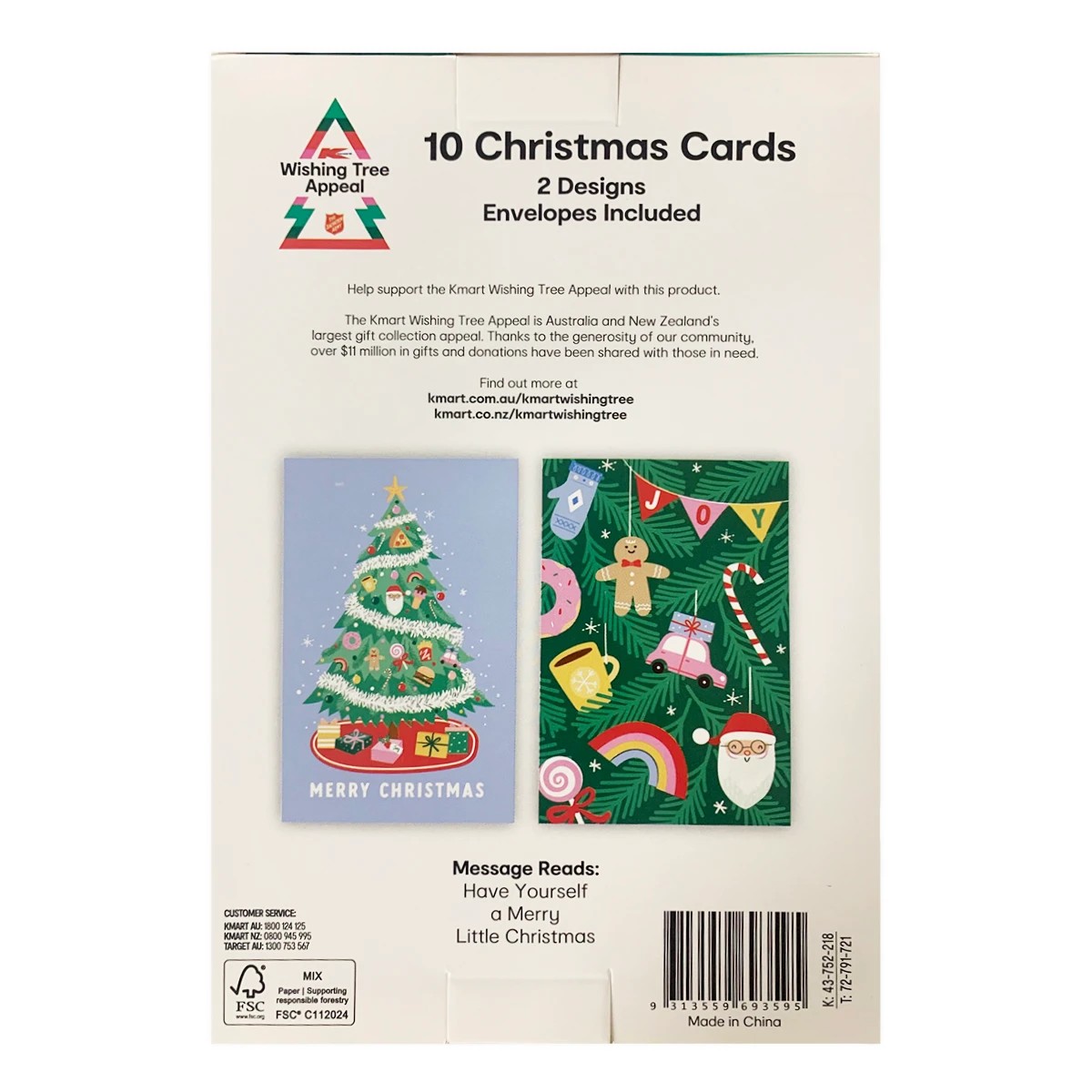 5 Wishing Tree 10 Pack Christmas Cards - Assorted, 5 of 10