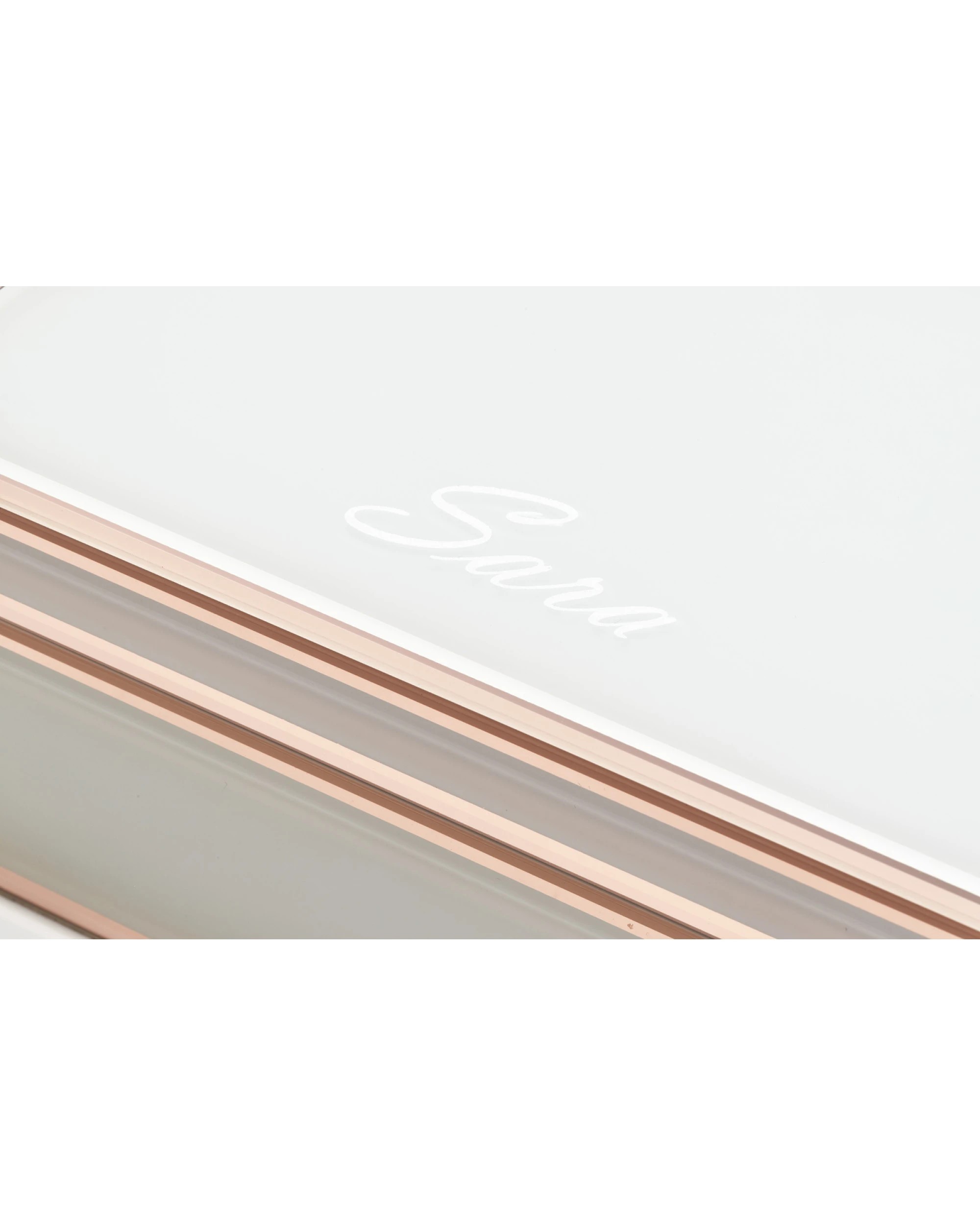 3 One Six Eight London Sara Jewellery Box - White / Rose Gold - L - White, 3 of 5
