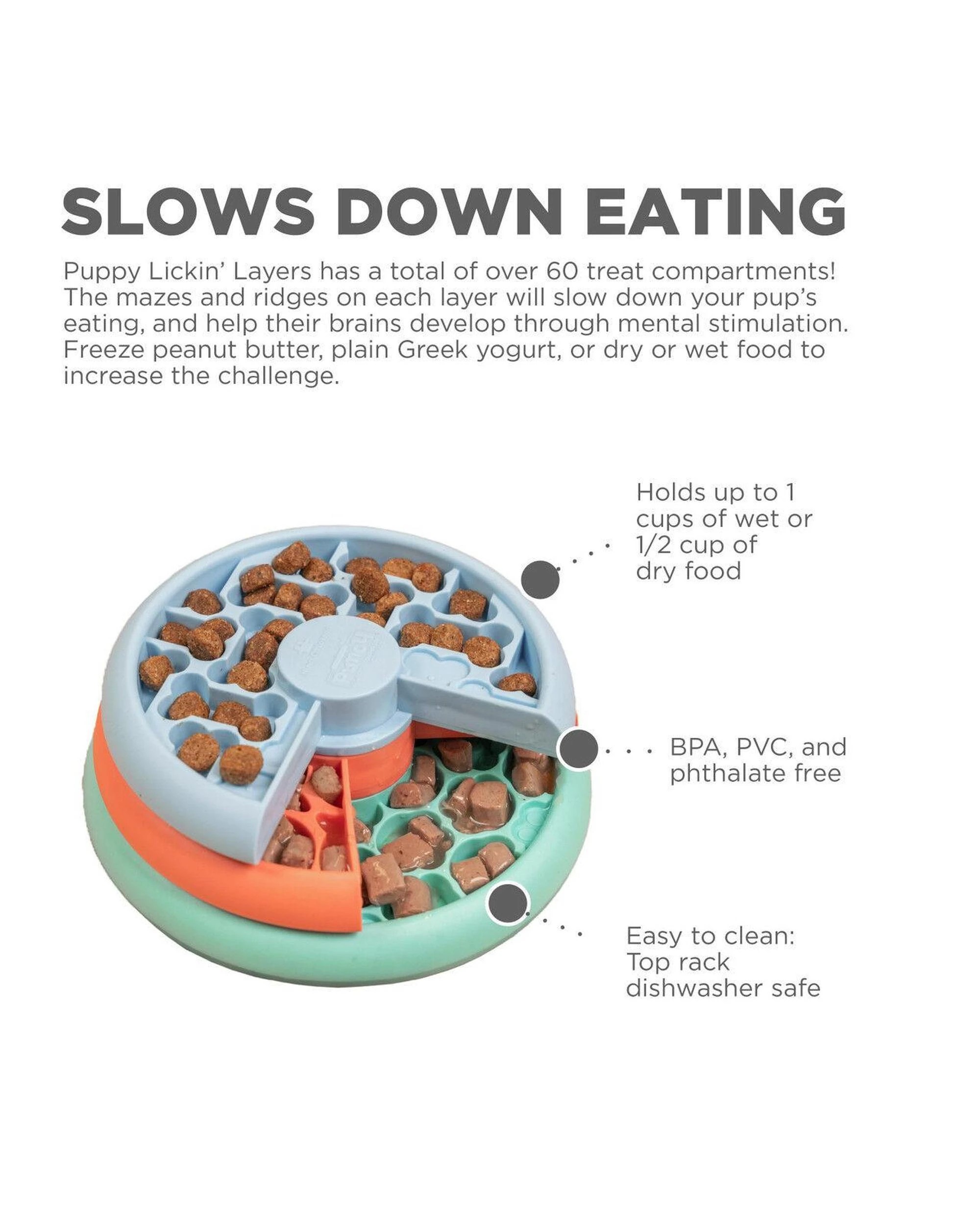 3 Outward Hound Nina Ottosson Puppy Lickin Layers Treat Dispenser Dog Toy, 3 of 6
