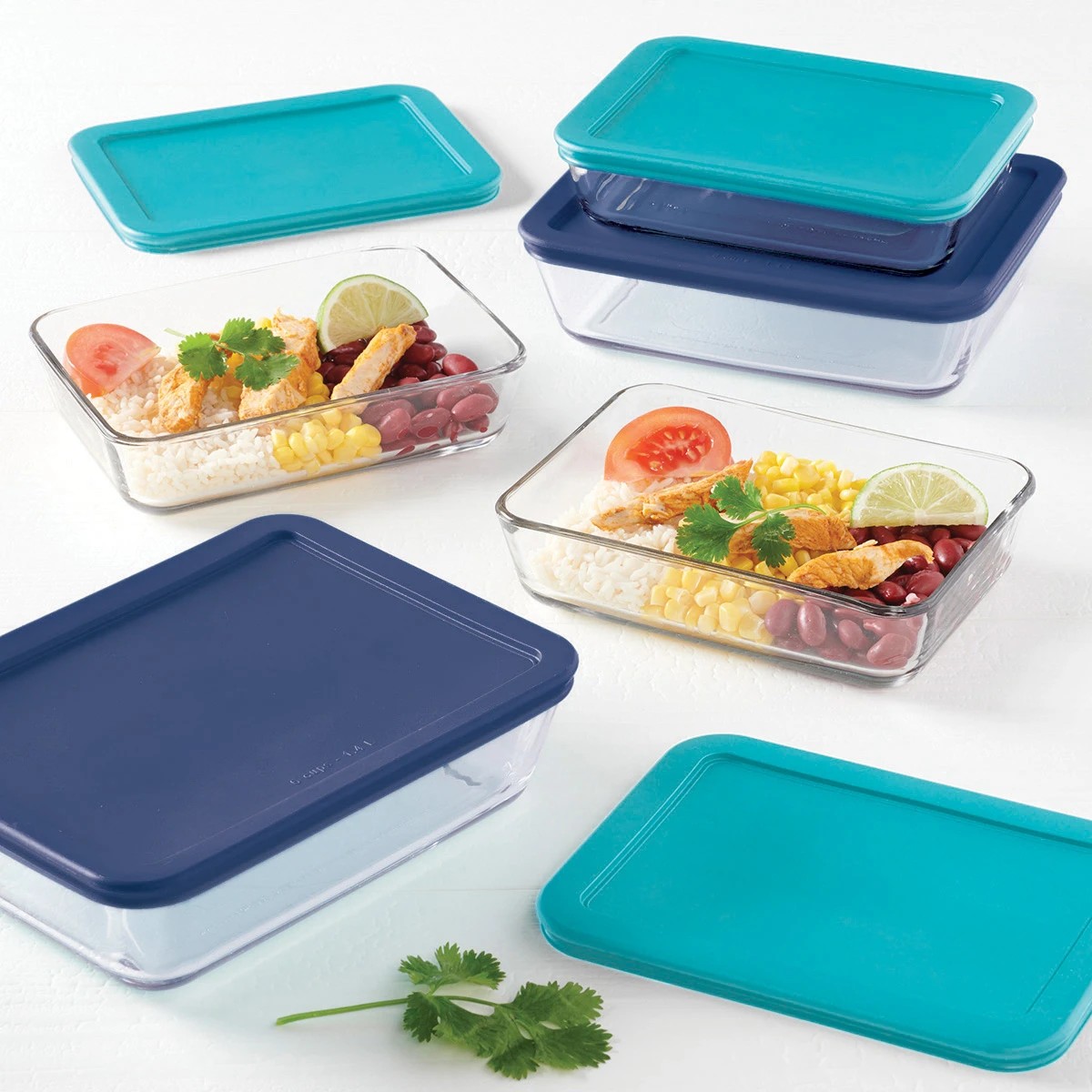 2 Set of 3 Pyrex Food Containers, 2 of 3