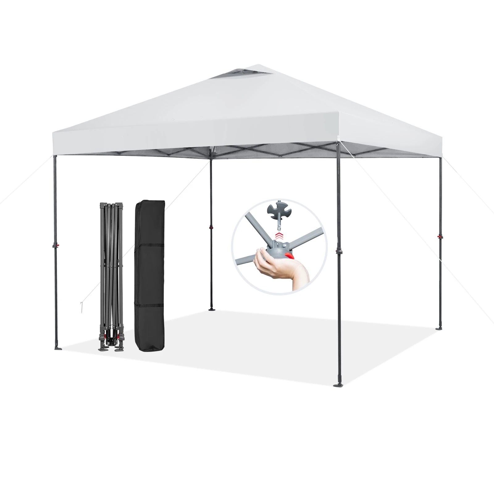 1 Costway 3x3m Gazebo Pop-up Marquee Folding Canopy Tent - White, 1 of 1