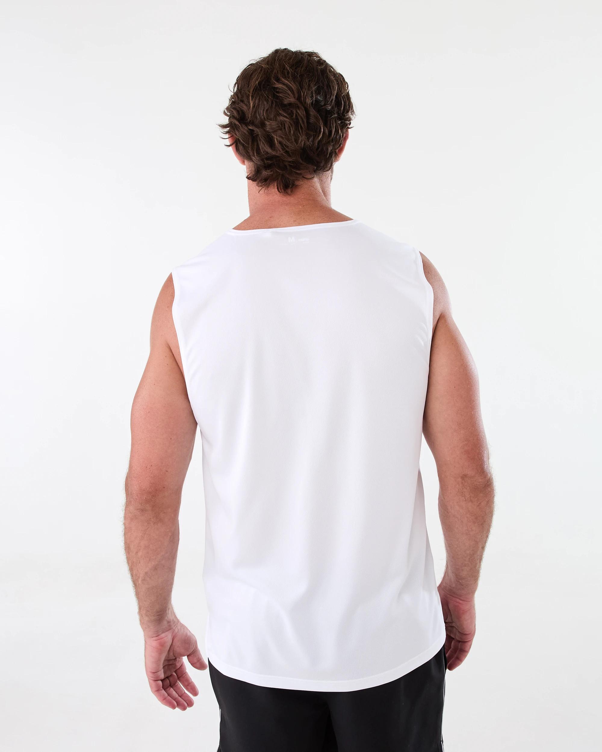 3 Active Mens Mesh Muscle White, 3 of 6