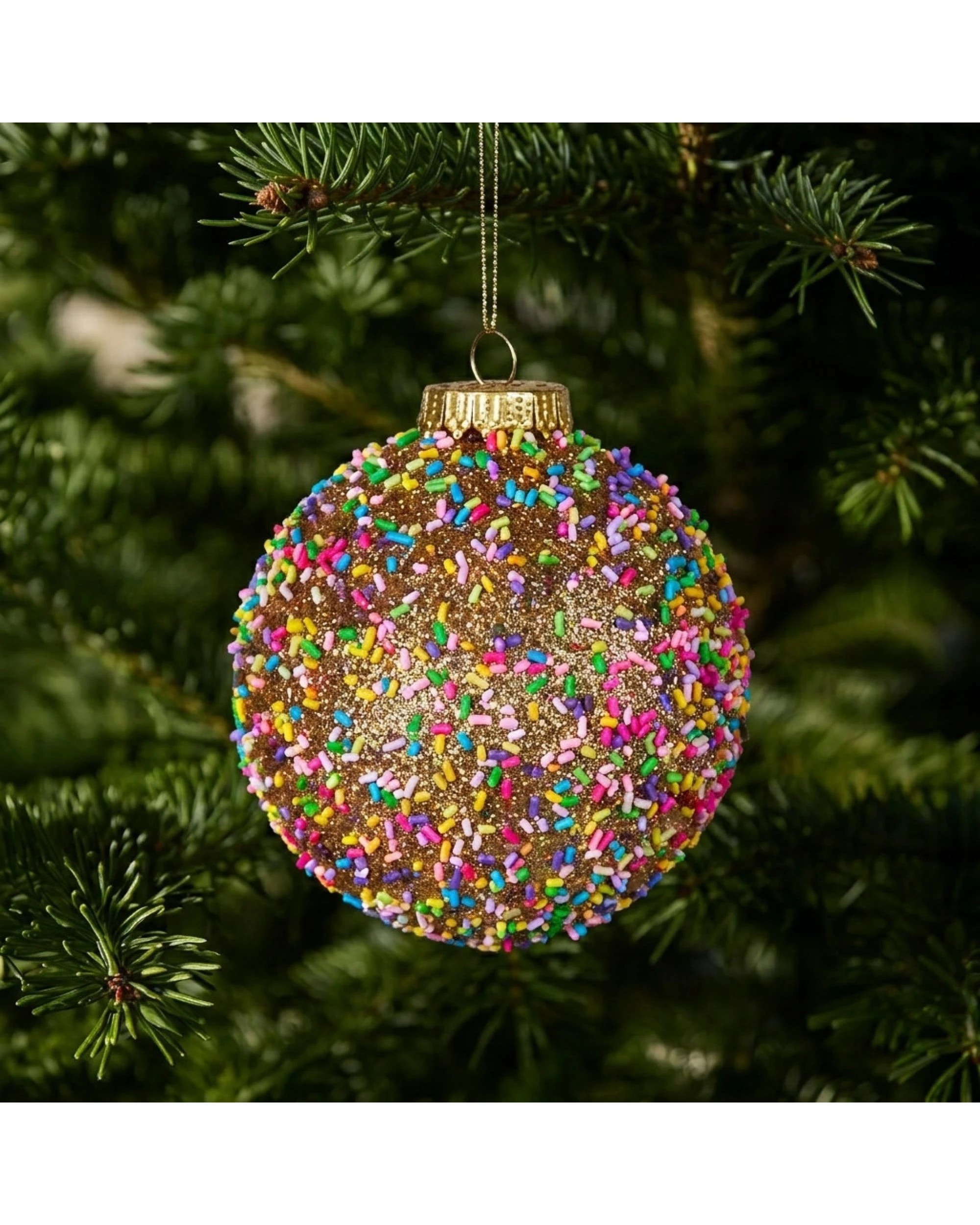 Christabelle 6 Beaded Glass Christmas Baubles Assorted 10cm Xmas Tree ...
