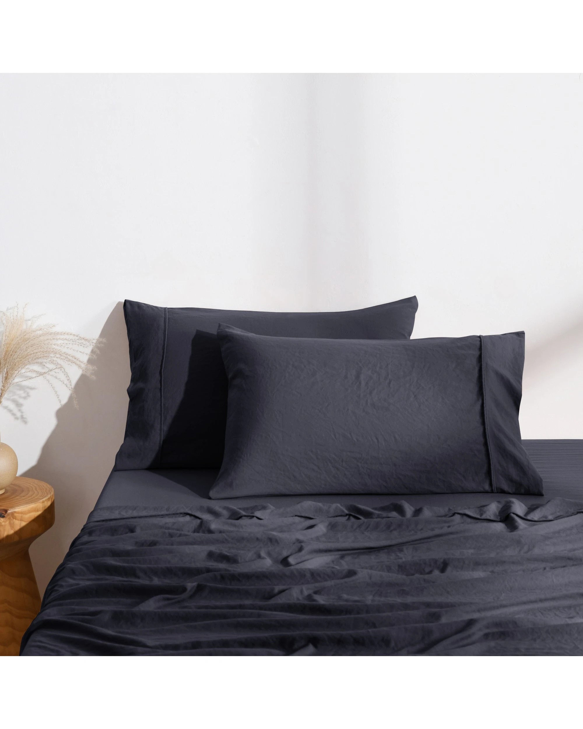 1 Dreamaker Superfine Washed Microfibre Standard Pillowcase Twin Pack - Navy, 1 of 5