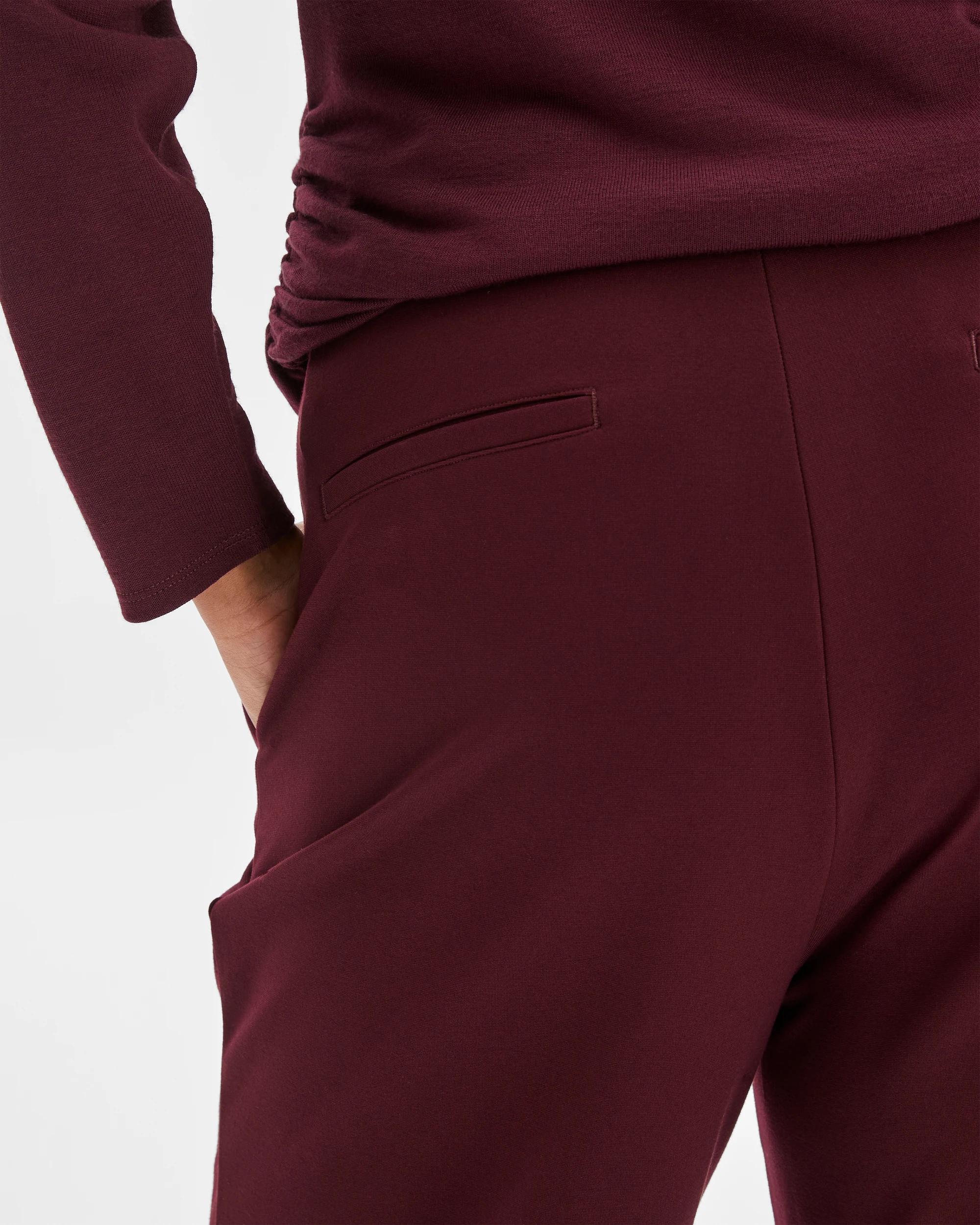 4 Target Curve Plus Size Crop Length Wide Leg Ponte Pants PINOT BURGUNDY, 4 of 6