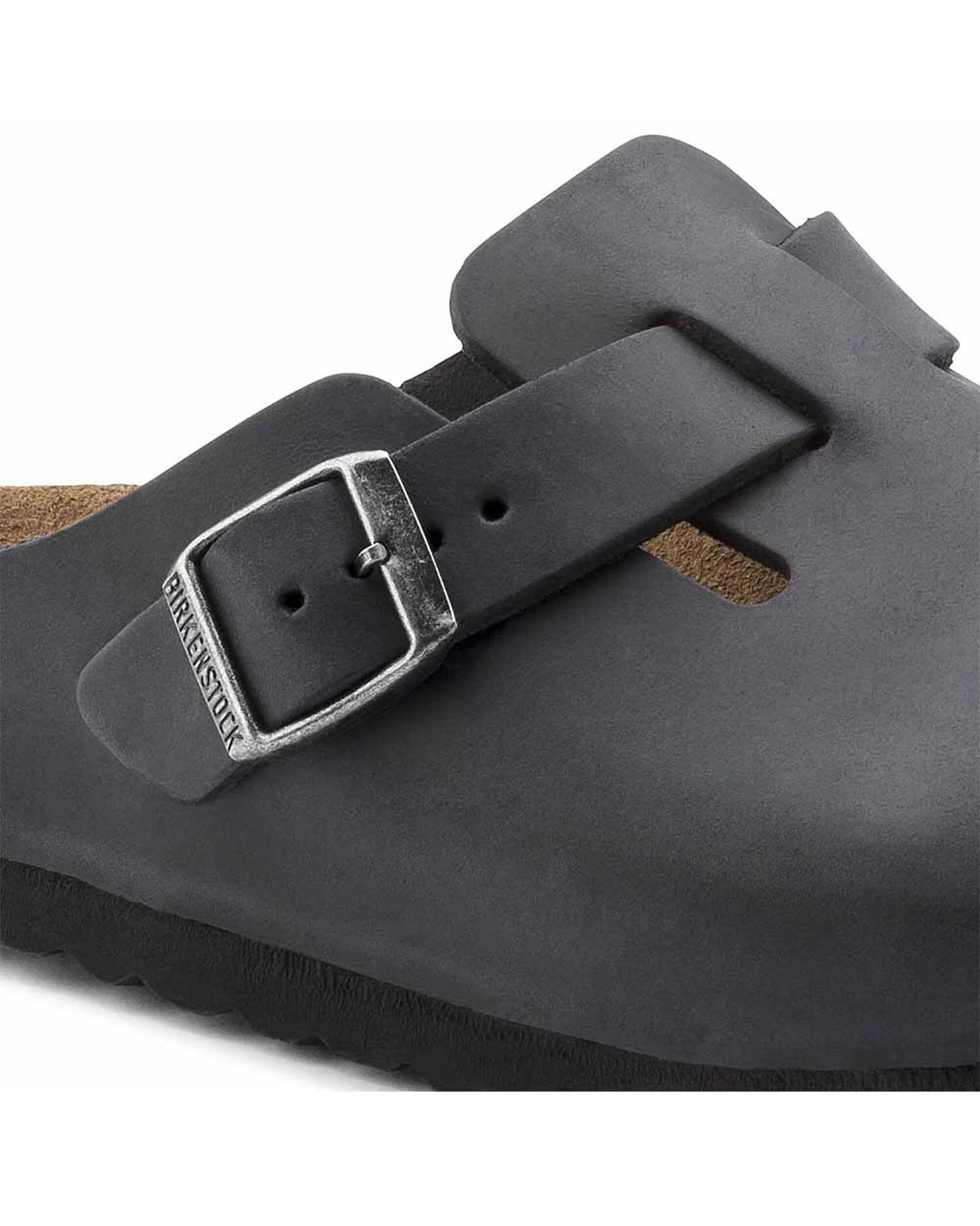 3 Birkenstock Boston Oiled Leather Clogs Regular Width BLACK, 3 of 6