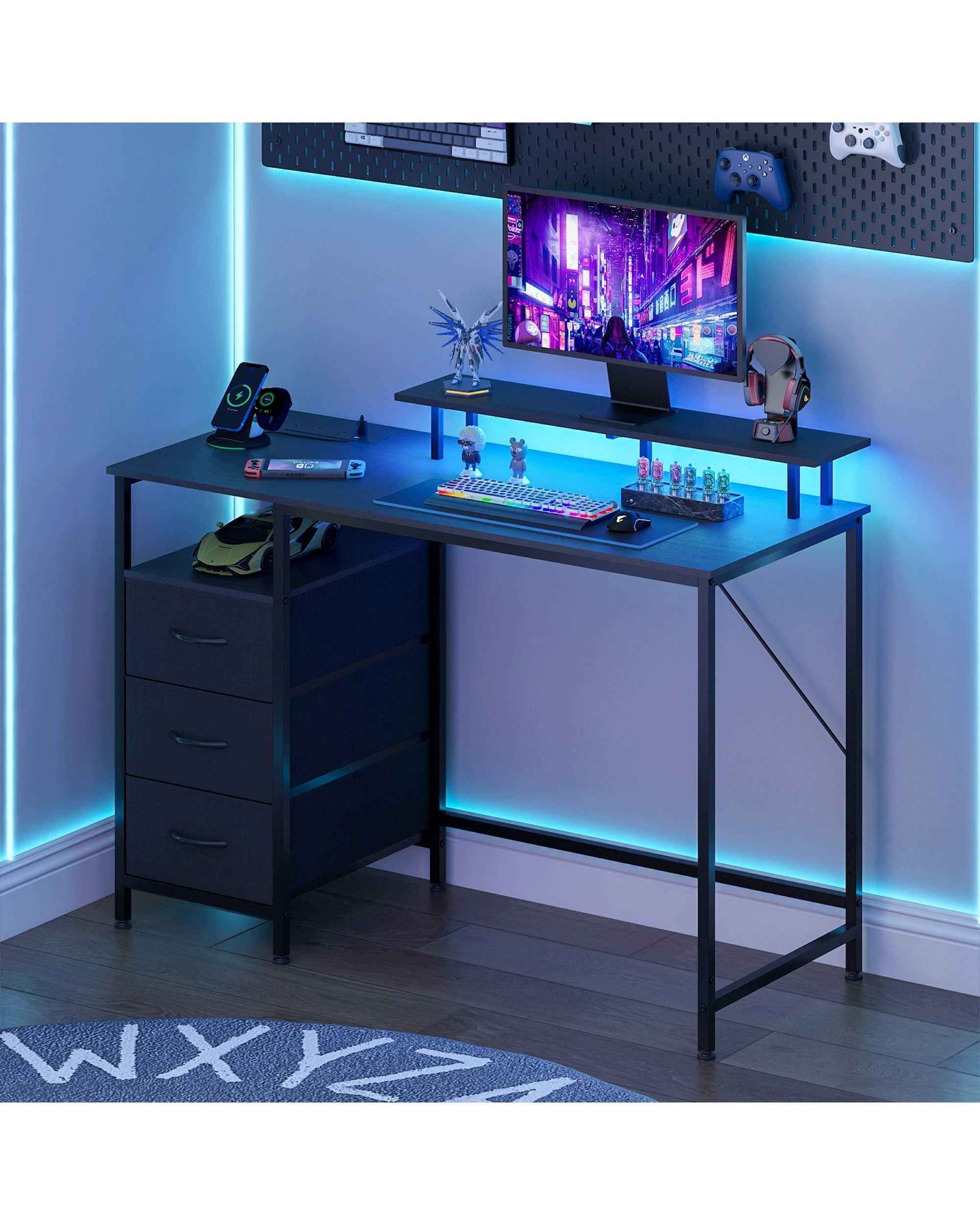 3 Advwin 120cm Computer Desk Reversible Gaming Desk Computer Table Gaming Table Study Desk for Home Office Workstation, 3 of 9